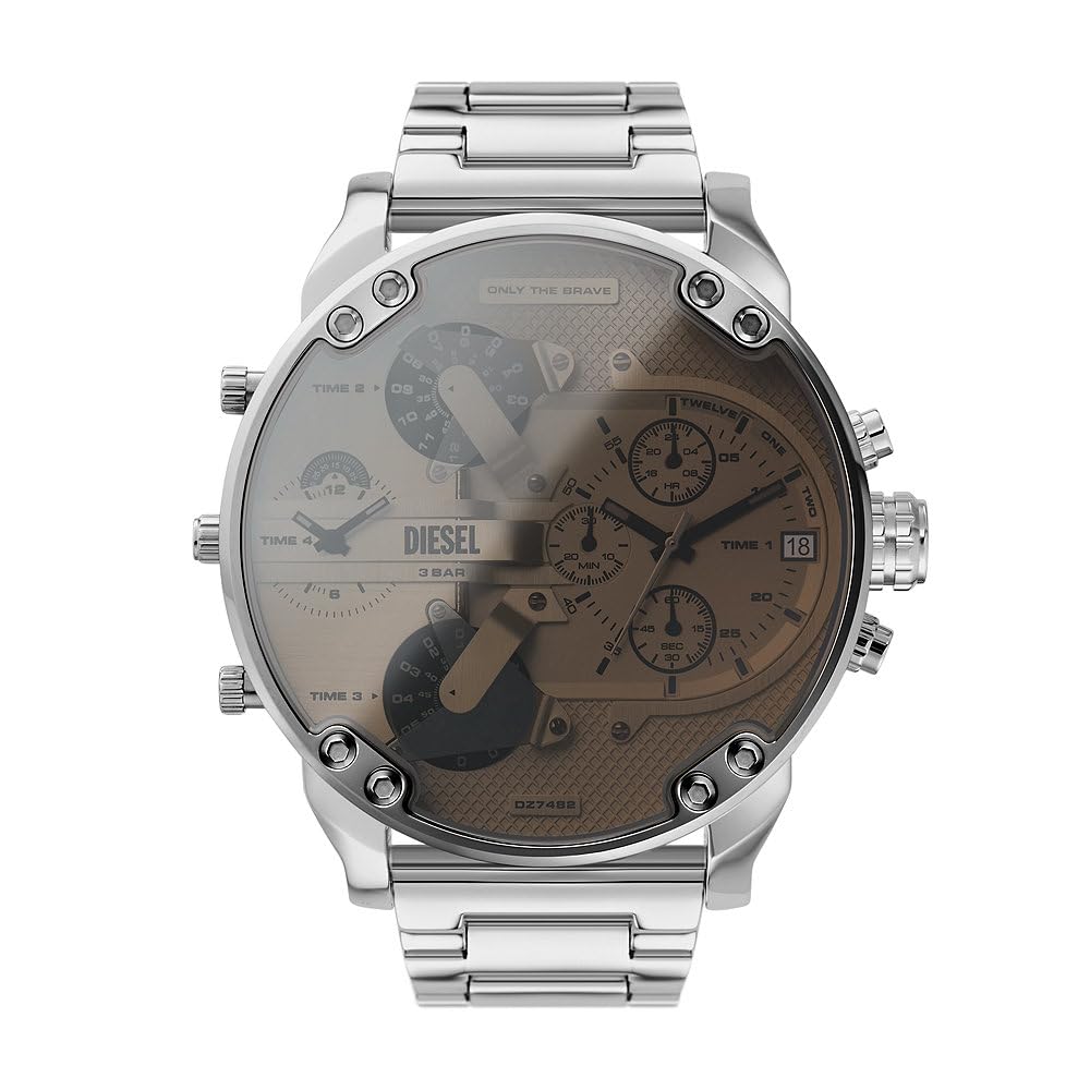 Diesel Mr. Daddy Men's Multifunctional Watch with Silicone, Stainless Steel or Leather Strap