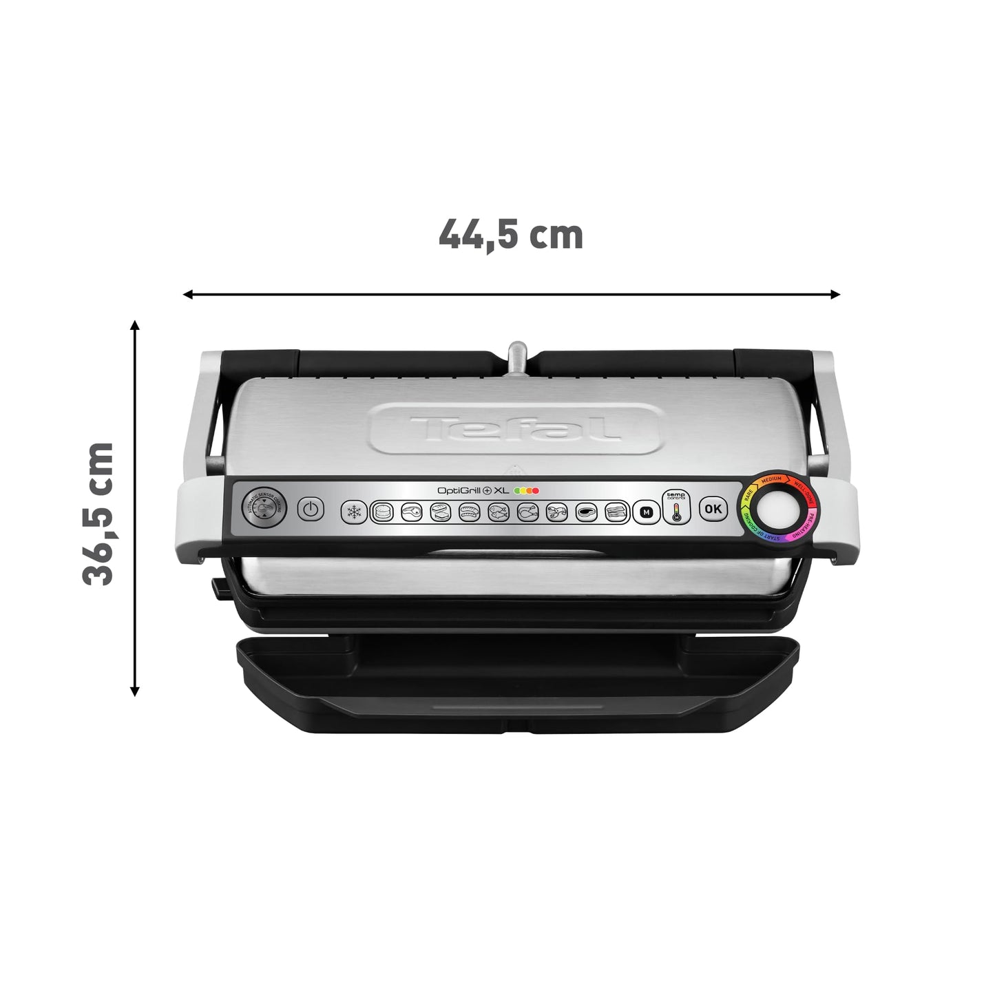 Tefal OptiGrill contact grill, 6 programs, cooking level indicator, removable plates, manual mode, electric grill, black, GC705816