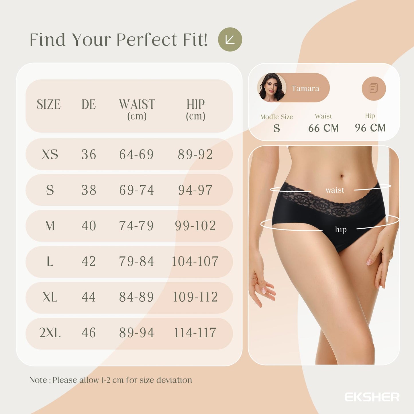 Women's Lace Hipster Cotton Soft Comfortable Underwear – Multipack of 6