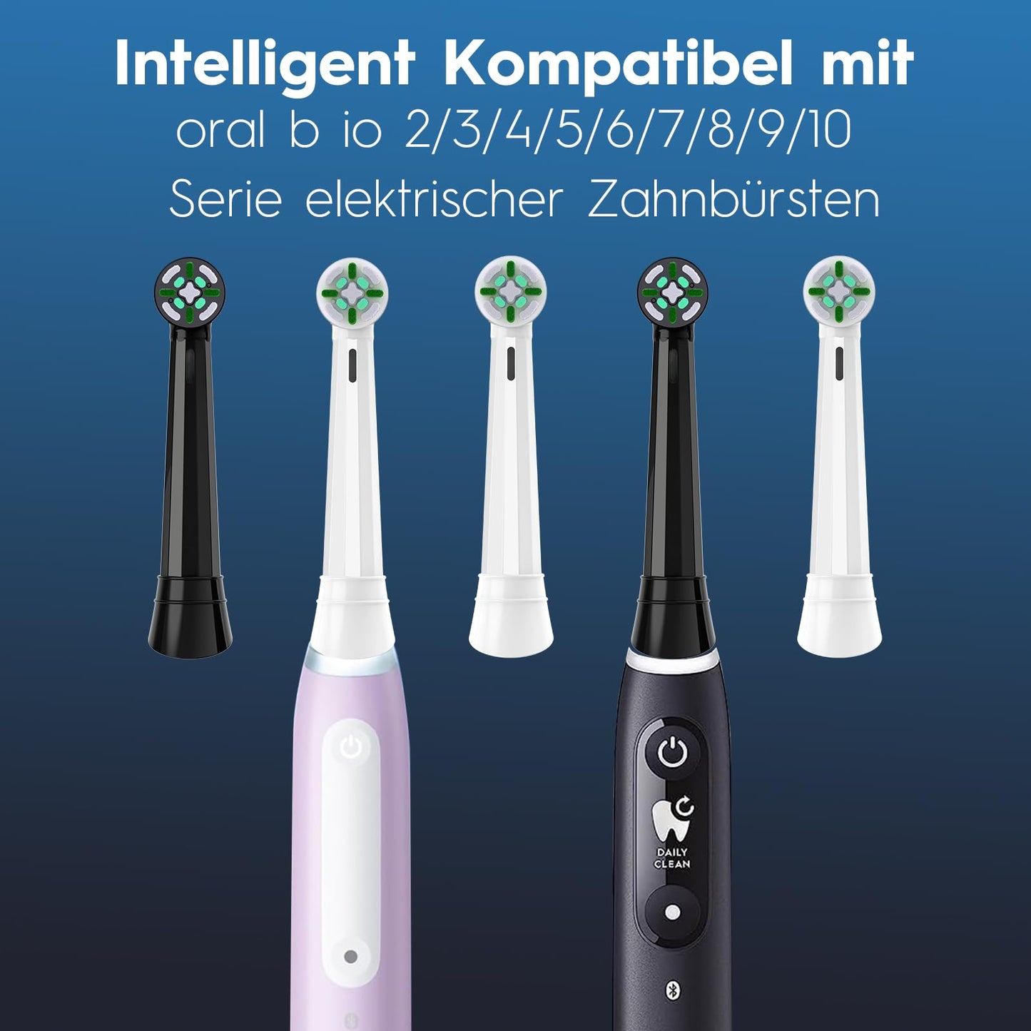 12er Aufsteckbürsten Kompatibel mit Oral B iO 3N 3 4 5 6 7 8 9 10 Series Zahnbürste Elektrische, IO Zahnbürste Aufsätze Für Zahnfleischpflege und Zahnreinigung (Schwarz/Weiß)