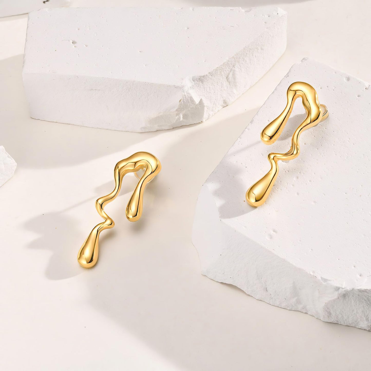 18K Gold Drop Earrings for Women