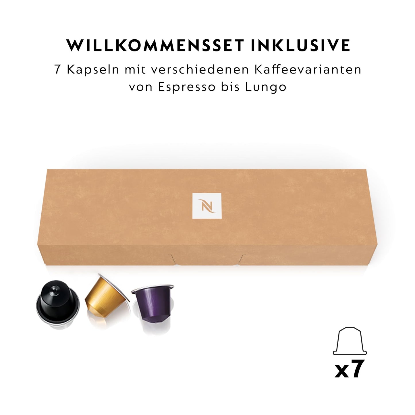 Nespresso De'Longhi Essenza Mini EN 85.R Kaffeekapselmaschine, Welcome Set mit 7 Kapseln in unterschiedlichen Geschmacksrichtungen, 19 bar Pumpendruck, Platzsparend, 0,6 l, Rot