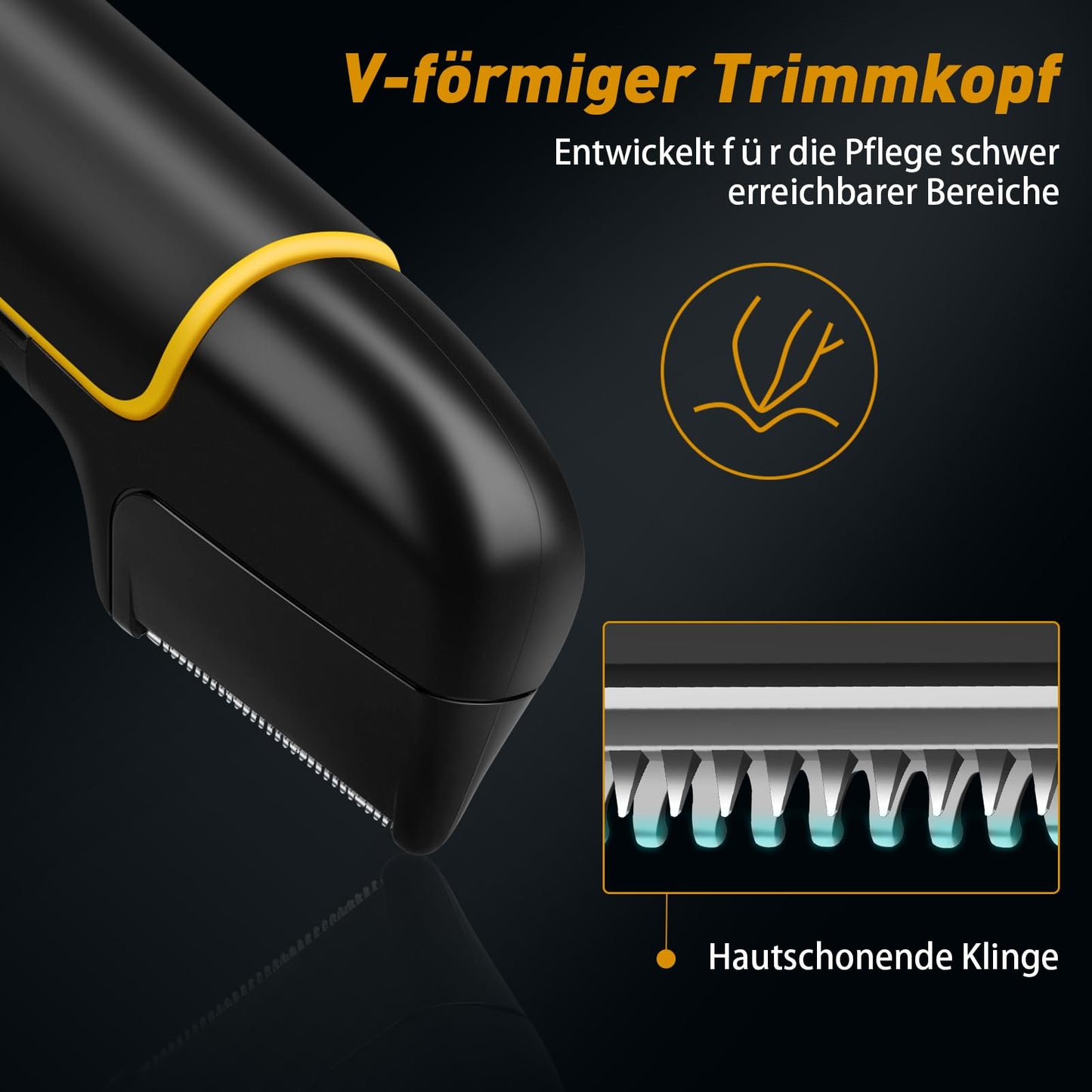 Intimrasierer Mann, RAOYAN 2 in 1 Rasierer Herren Elektrisch mit Stehender Ladestation, IPX7 Wasserdicht, Einstellbar Barttrimmer Herren, Intim Rasierer Männer für Bart, Intimbereich