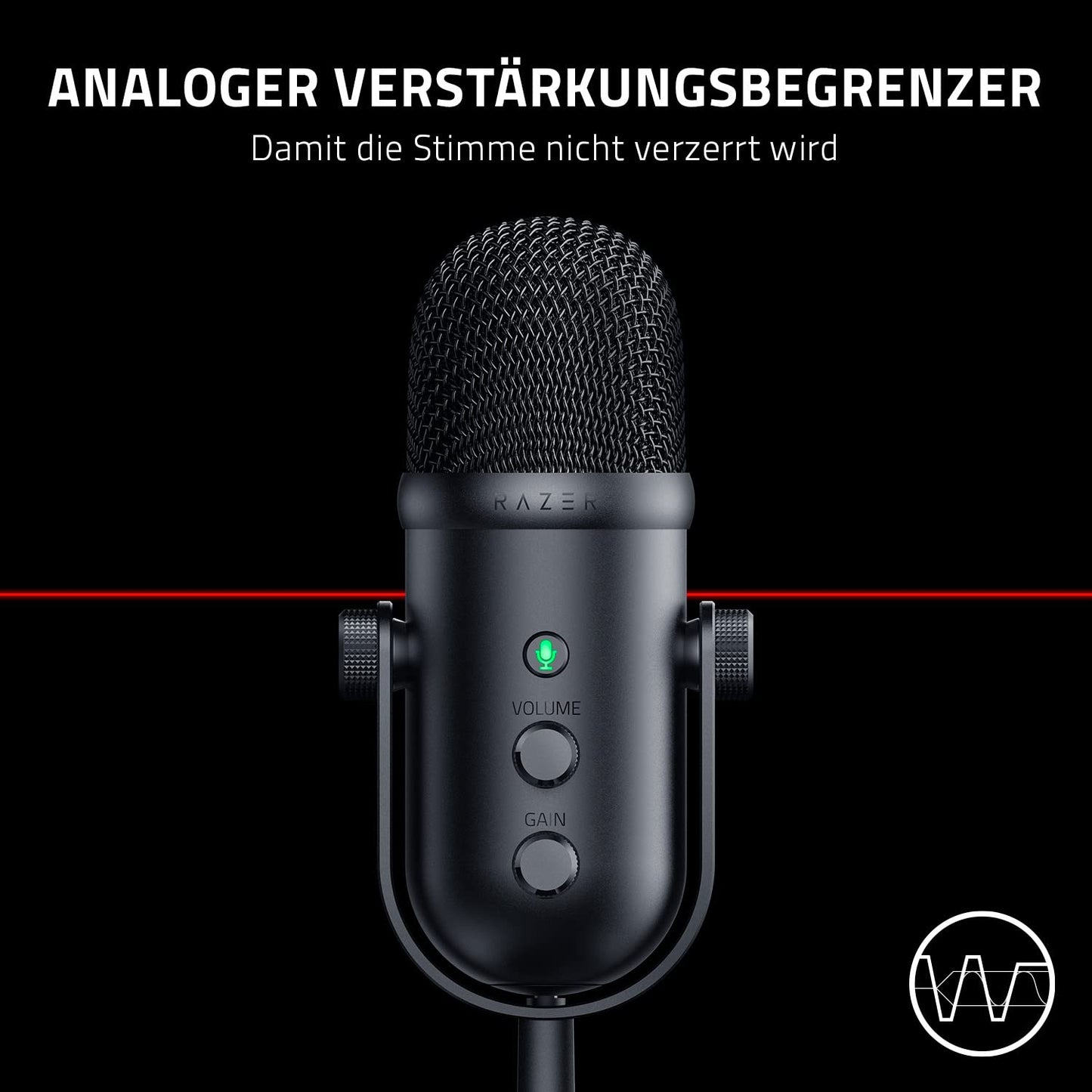Razer Seiren V3 Mini - Ultrakompaktes USB-Mikrofon (14mm Supernieren Kondensatormikrofon, Tap-to-Mute-Sensor mit LED-Anzeige, integrierter Stoßdämpfer, Plug-and-Play Design) Schwarz