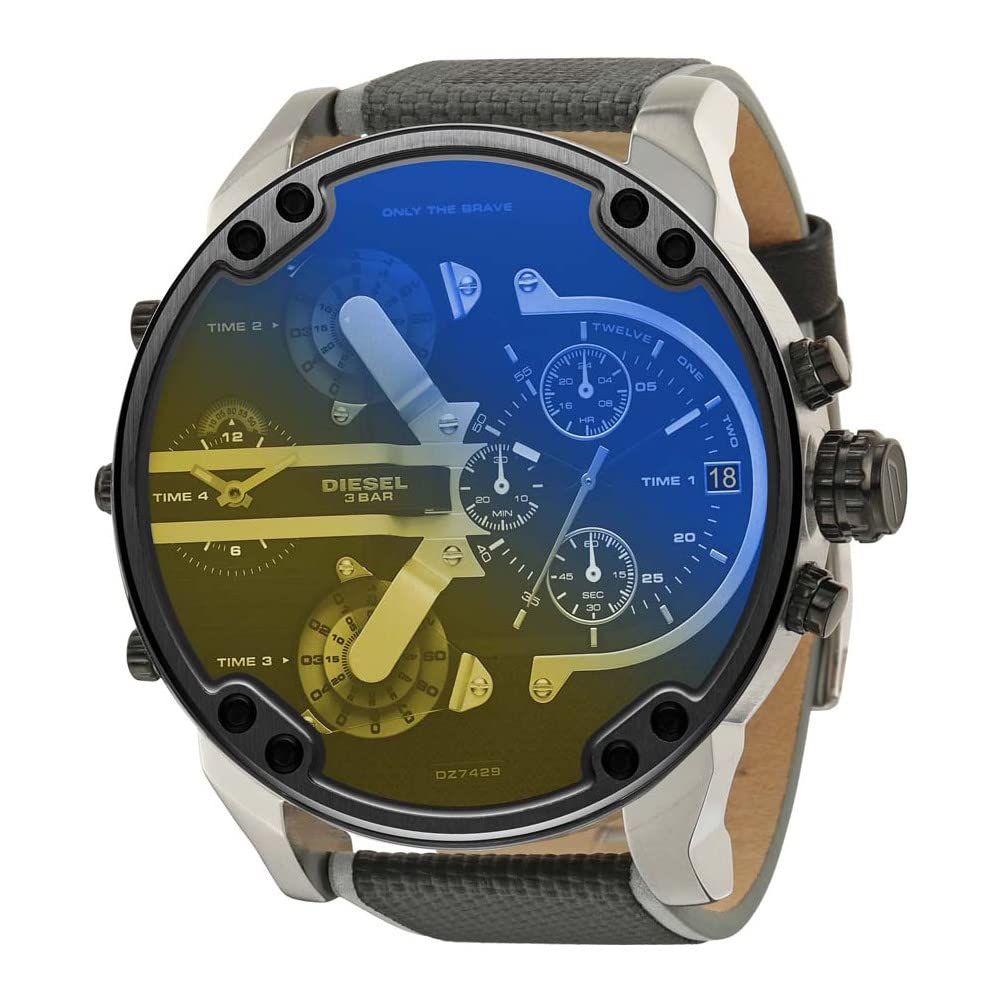 Diesel Mr. Daddy Men's Multifunctional Watch with Silicone, Stainless Steel or Leather Strap