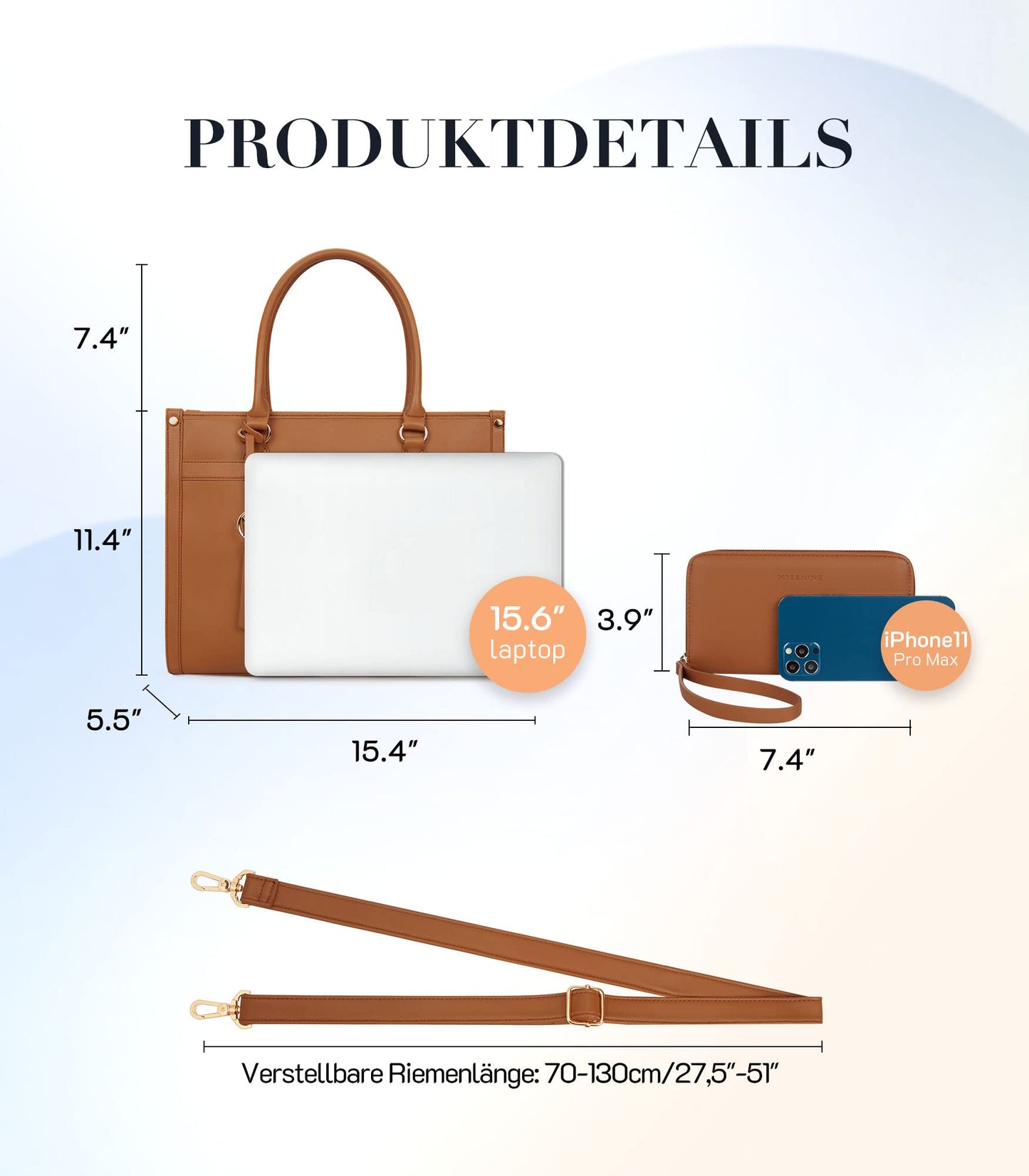 Missnine Women's 15.6" Laptop Tote Bag Set