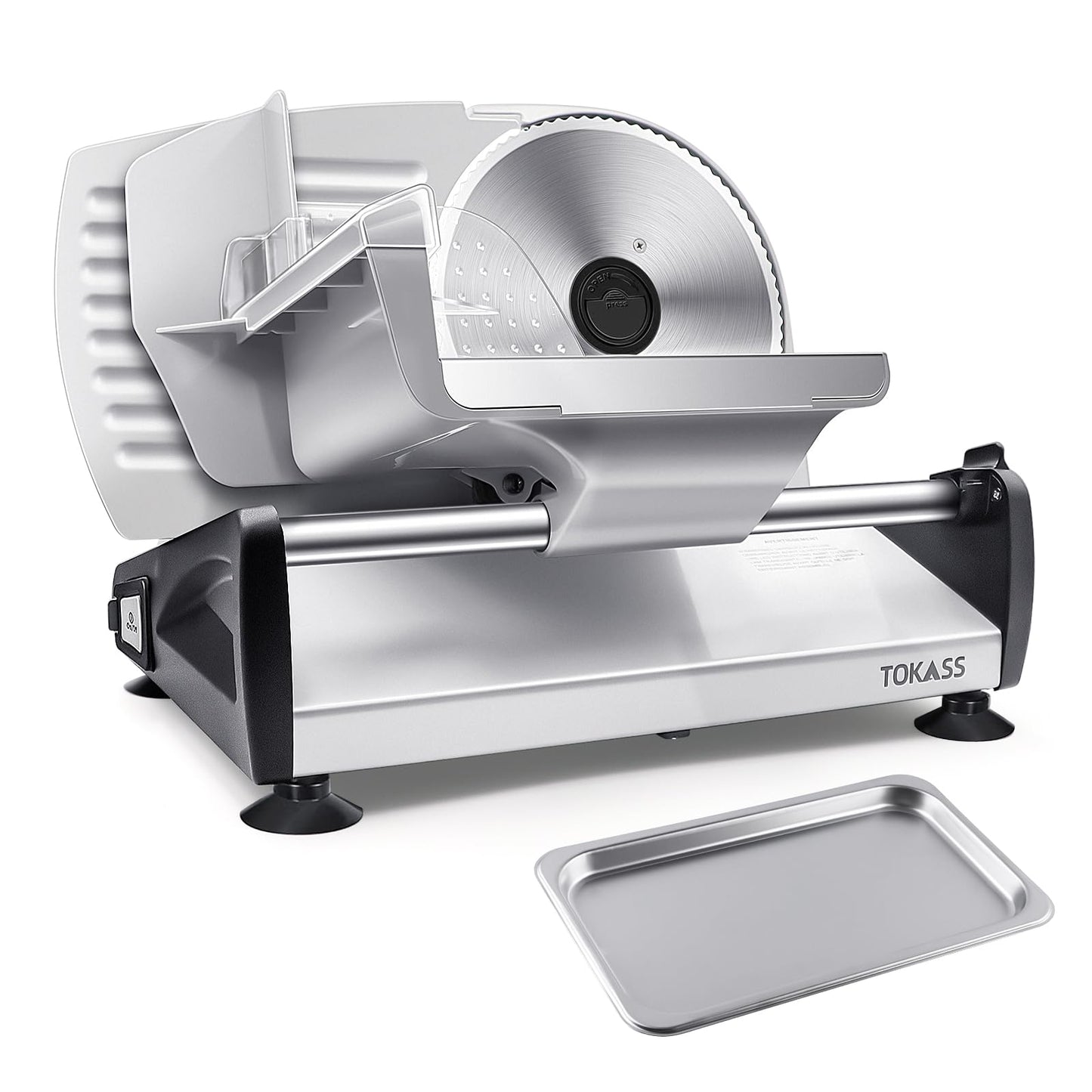 200 Watt Electric Slicer Stainless Steel - Adjustable Food Processor 0 to 15mm - 2 Blades - Sausage Slicer - Bread Slicer, Ham Slicer, Electric Knife Meat & Cheese
