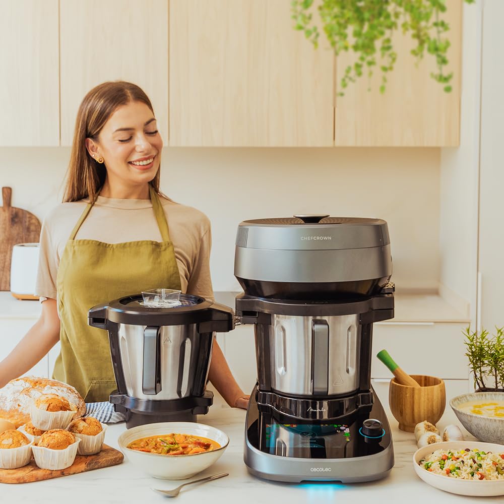 Cecotec Mambo 11090 Multifunctional Kitchen Robot 1600 W, 37 Functions, App, Scale and 3.3 Litre Stainless Steel Jug, Dishwasher Safe, Recipe Book and Accessories