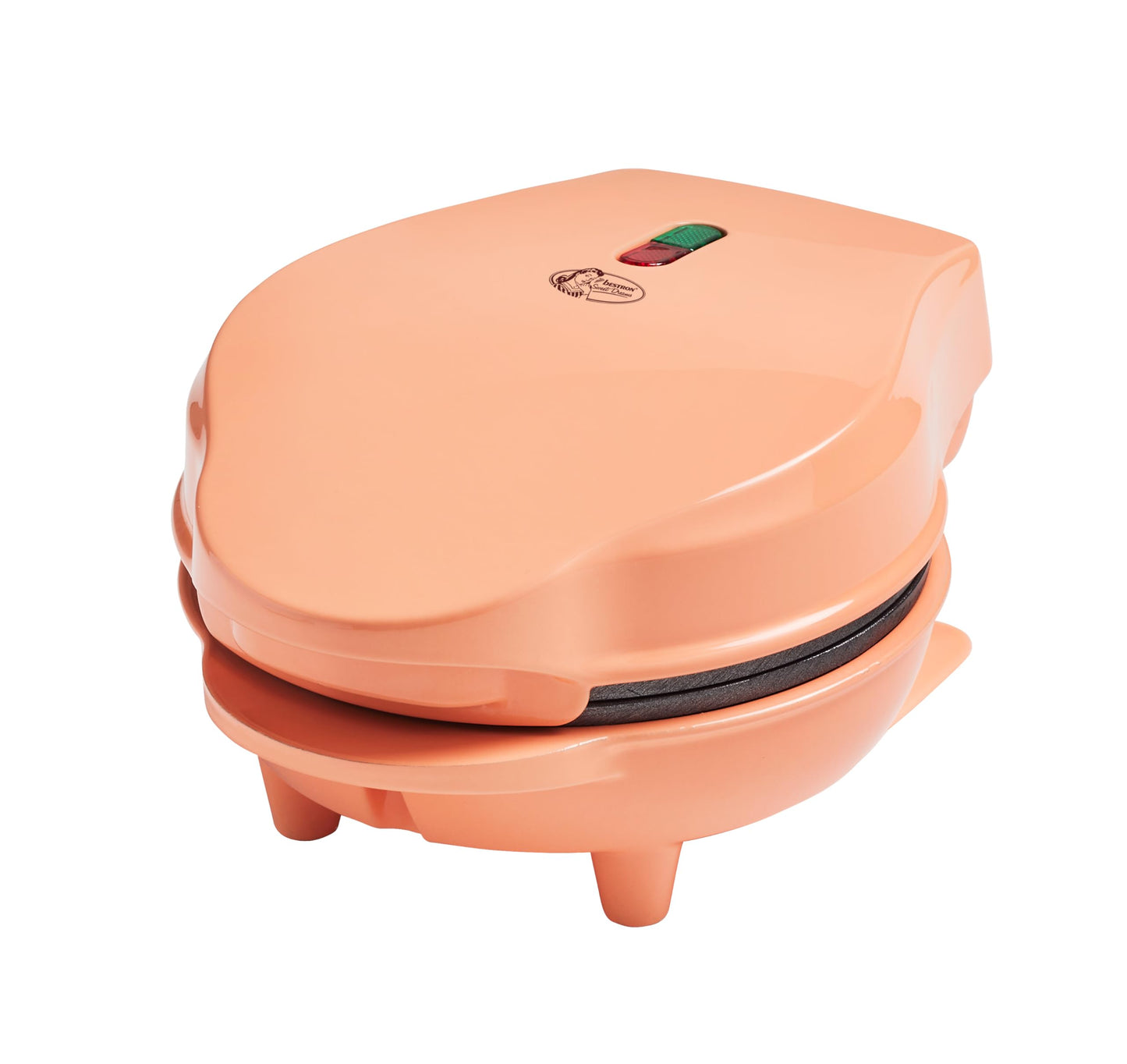 Bestron Mini-Waffeleisen für klassische Waffeln, kleiner Waffelmaker mit Antihaftbeschichtung, für Kindergeburtstage, Familienfeiern, Ostern oder Weihnachten, Retro Design, 550 Watt, Farbe: Rosa