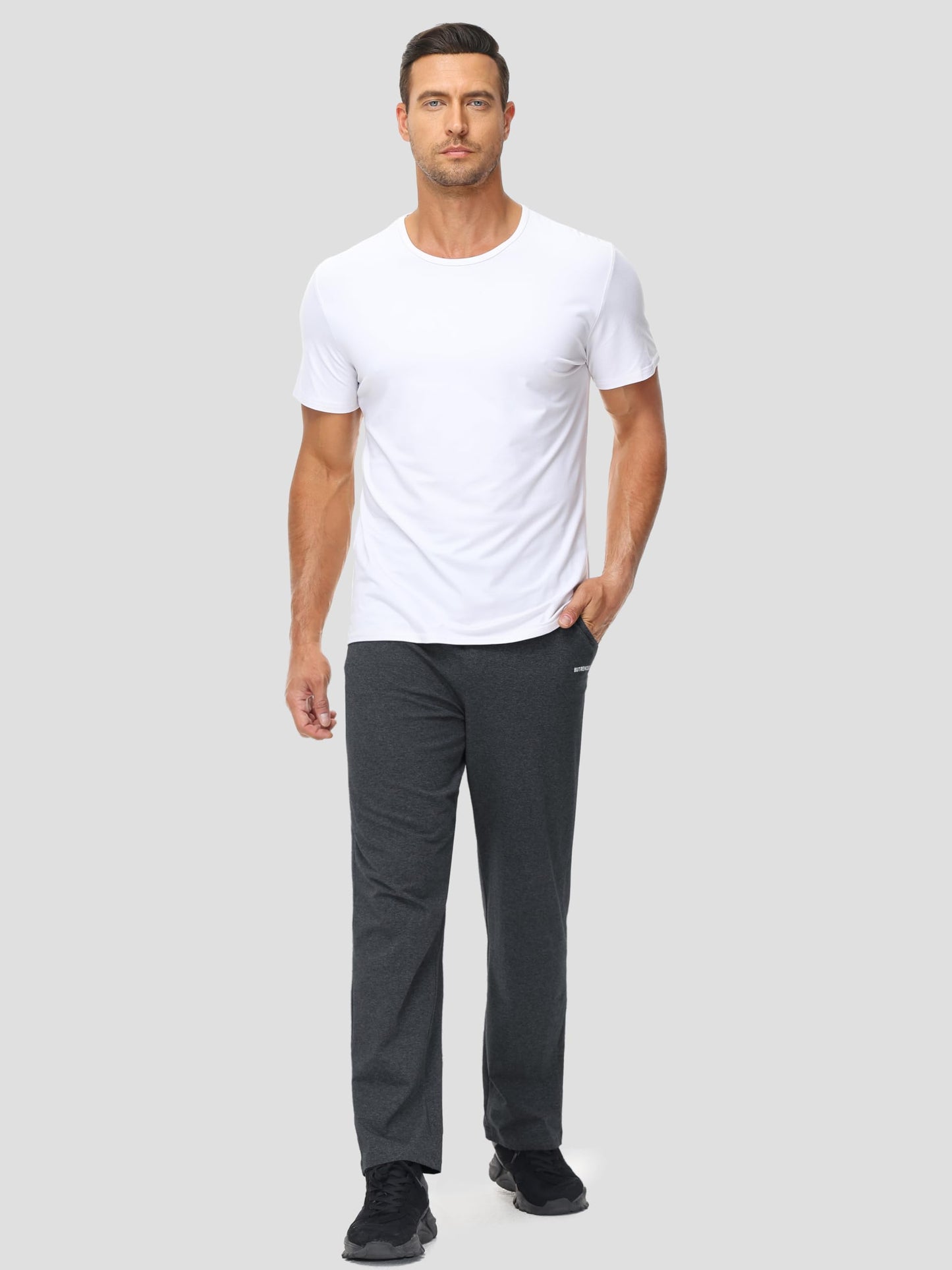 Butrends Men’s Cotton Joggers – Straight Leg Yoga & Training Pants