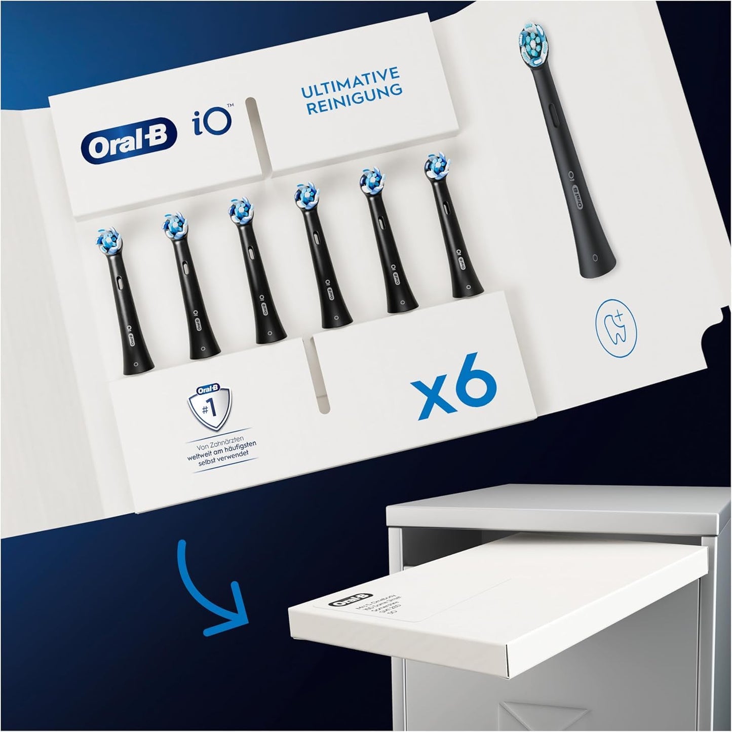 Oral-B iO Ultimative Reinigung Aufsteckbürsten für elektrische Zahnbürste, 10 Stück, ultimative Zahnreinigung, Zahnbürstenaufsatz für Oral-B Zahnbürsten, briefkastenfähige Verpackung, schwarz