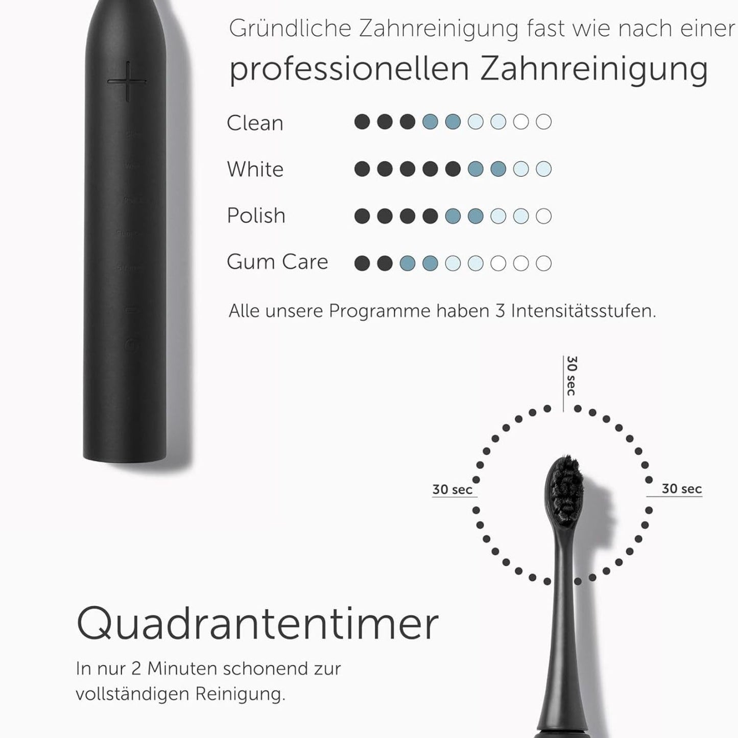 Wondersmile Schallzahnbürste PRO - Testsieger 2023-100 Tage risikofrei testen - Elektrische Zahnbürste mit 4 Putzprogrammen - Ultraschallzahnbürste mit smarten Bürstenkopf (1er Set, Ultimate Black)