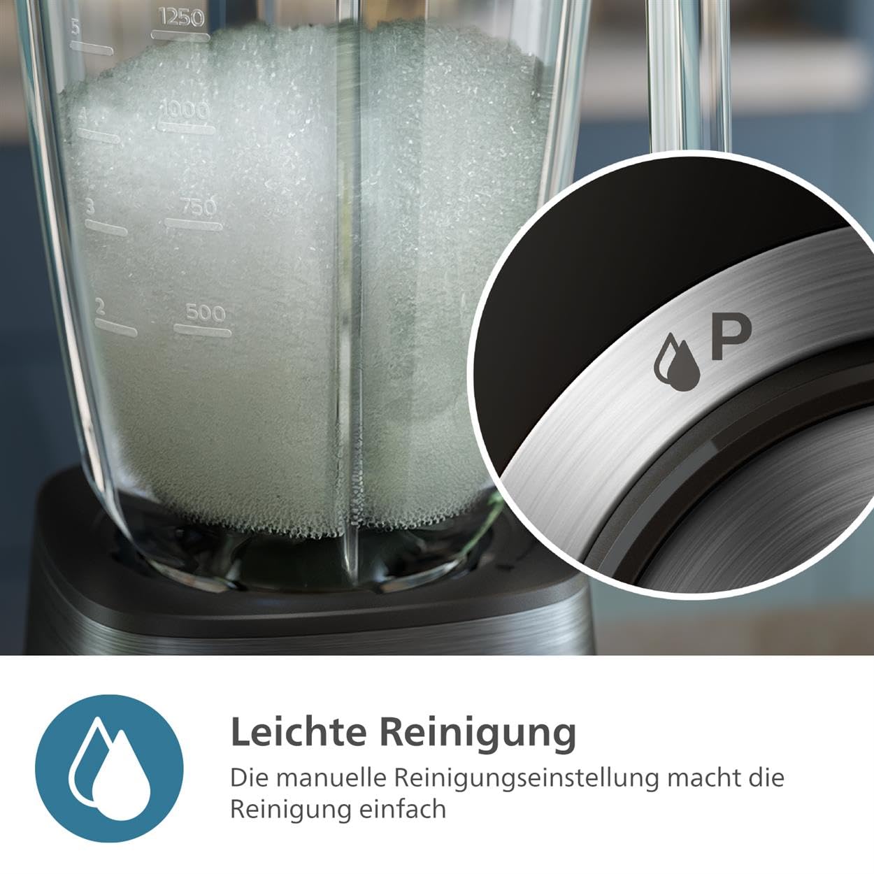 Philips Standmixer (450 Watt, ProBlend-Technologie, 1,9 Liter Kunststoffbehälter, inkl. Trinkflasche) schwarz