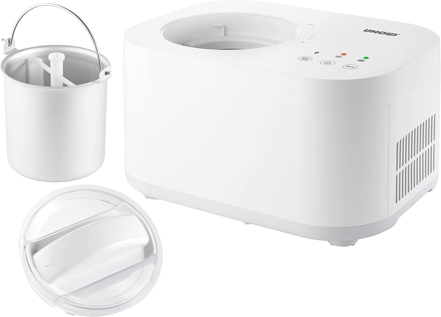UNOLD 48820 EISMASCHINE Snow - selbstkühlender Kompressor, 100 W, entnehmbarer Eisbehälter, auch für vegane, laktosefreie und steviahaltige Eiskreationen