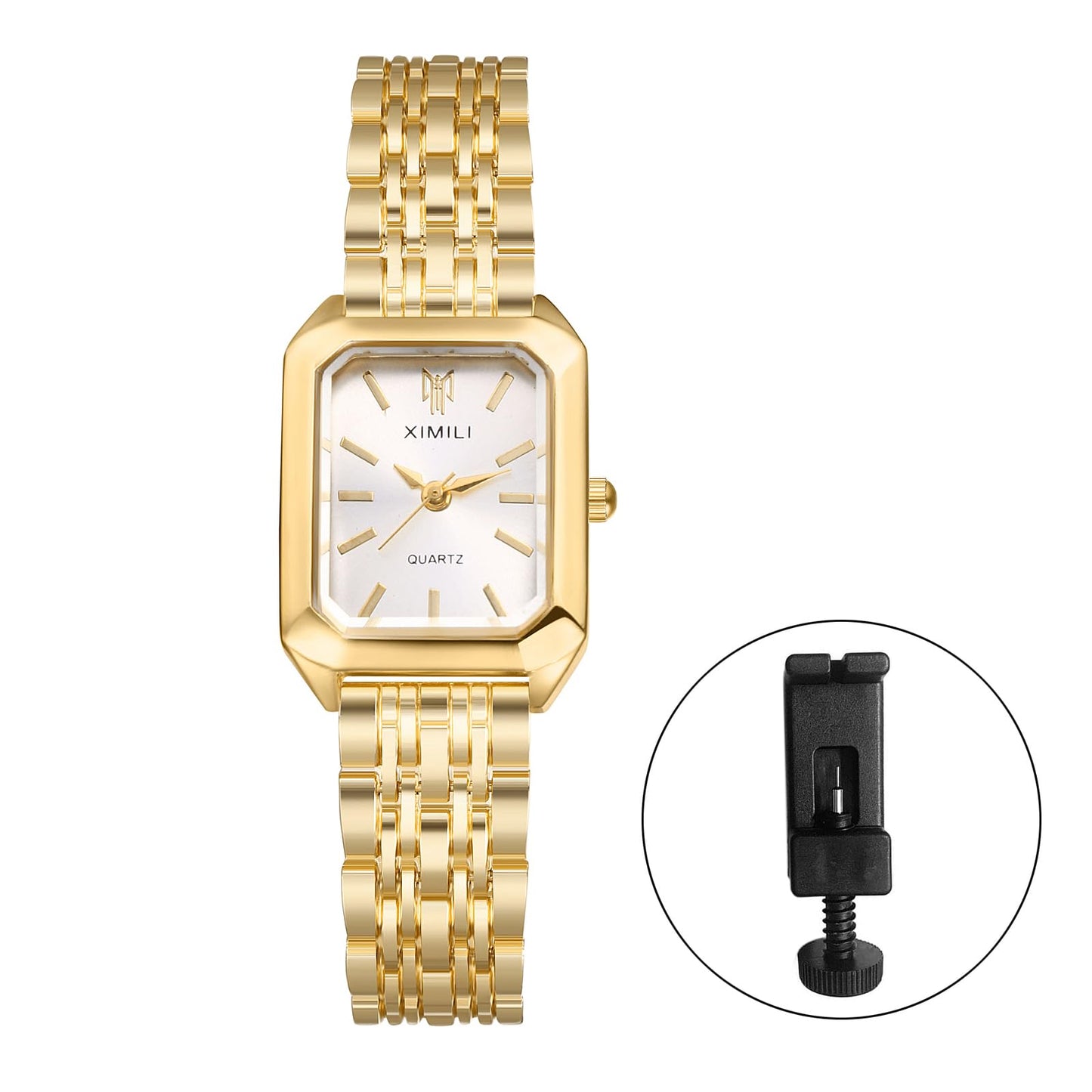 Silverora Wristwatches Women Square Women's Watches: Rectangular Analogue Quartz Watches Removable Watches with Bar Scale Gifts for Women Girls