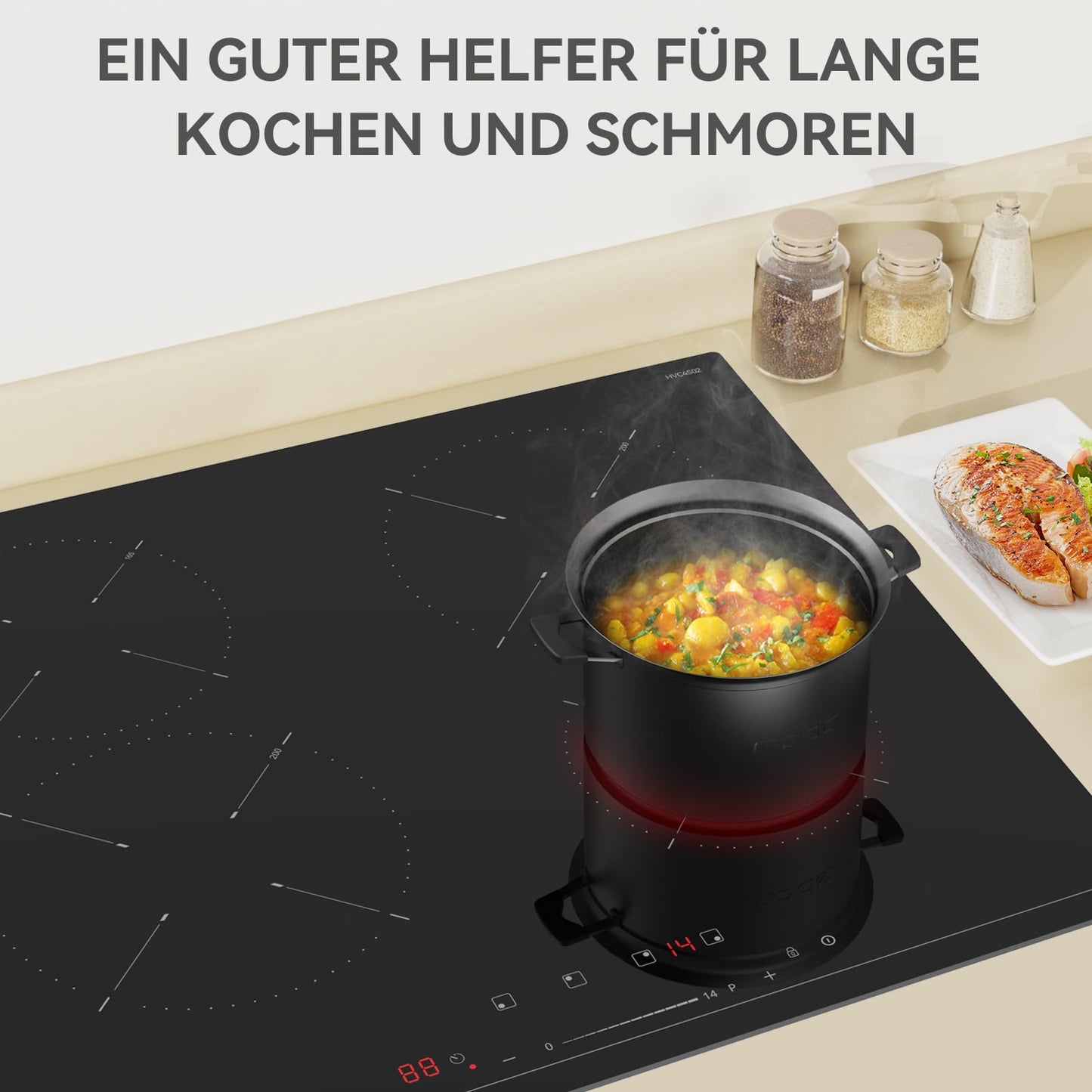 Hermitlux ceramic hob,Built-in 29 cm black glass ceramic electric hob,9 power levels,Sensor touch control, child lock, 1-99 minute timer,Suitable for all pots and pans