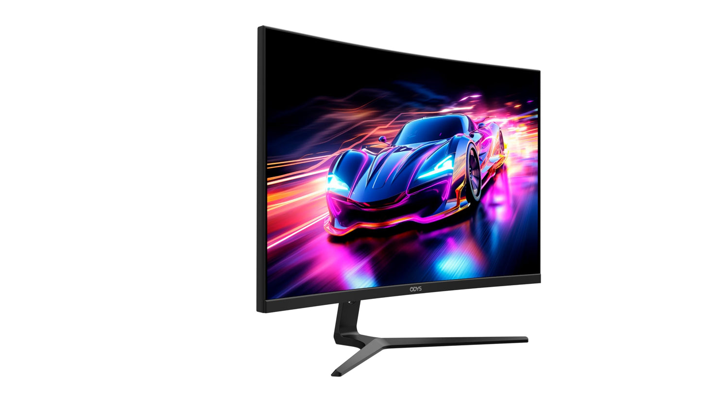 ODYS i27 Monitor - 27-Zoll-Bildschirm im rahmenlosen Design, Full HD, 100 Hz, mit HDR, IPS Panel, FreeSync, HDMI, USB-C, 3,5mm Audio