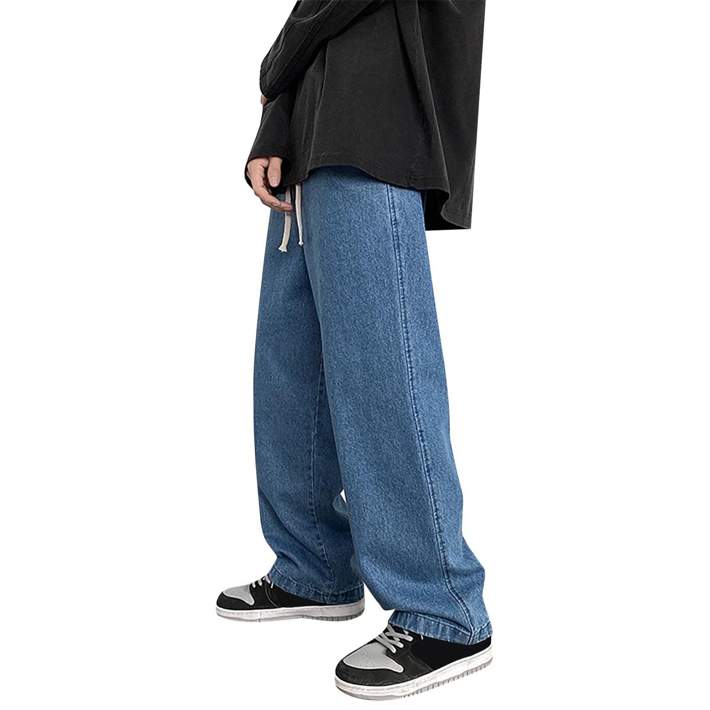 Men’s Baggy Y2K Vintage Jeans – Loose Fit Skateboard Streetwear Denim Pants