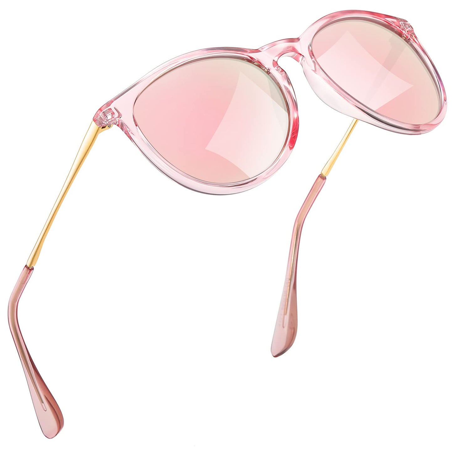 kunchu Sonnenbrille-Damen-Polarisierte-Sonnenbrille-Rund-UV400-im-Retro-Sonnenbrille-für-Damen & Herren Schutz Vintage
