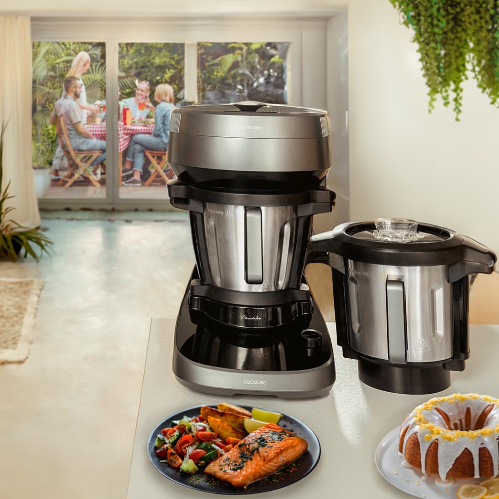 Cecotec Mambo 11090 Multifunctional Kitchen Robot 1600 W, 37 Functions, App, Scale and 3.3 Litre Stainless Steel Jug, Dishwasher Safe, Recipe Book and Accessories