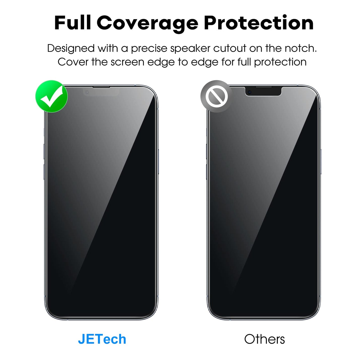 JETech Schutzfolie für iPhone 16e 2025, iPhone 13/13 Pro 6,1 Zoll, Gehärtetes Glas mit Einfaches Installationswerkzeug, Hat Keinen Einfluss auf die Hülle, Panzer HD Klar, 3 Stück