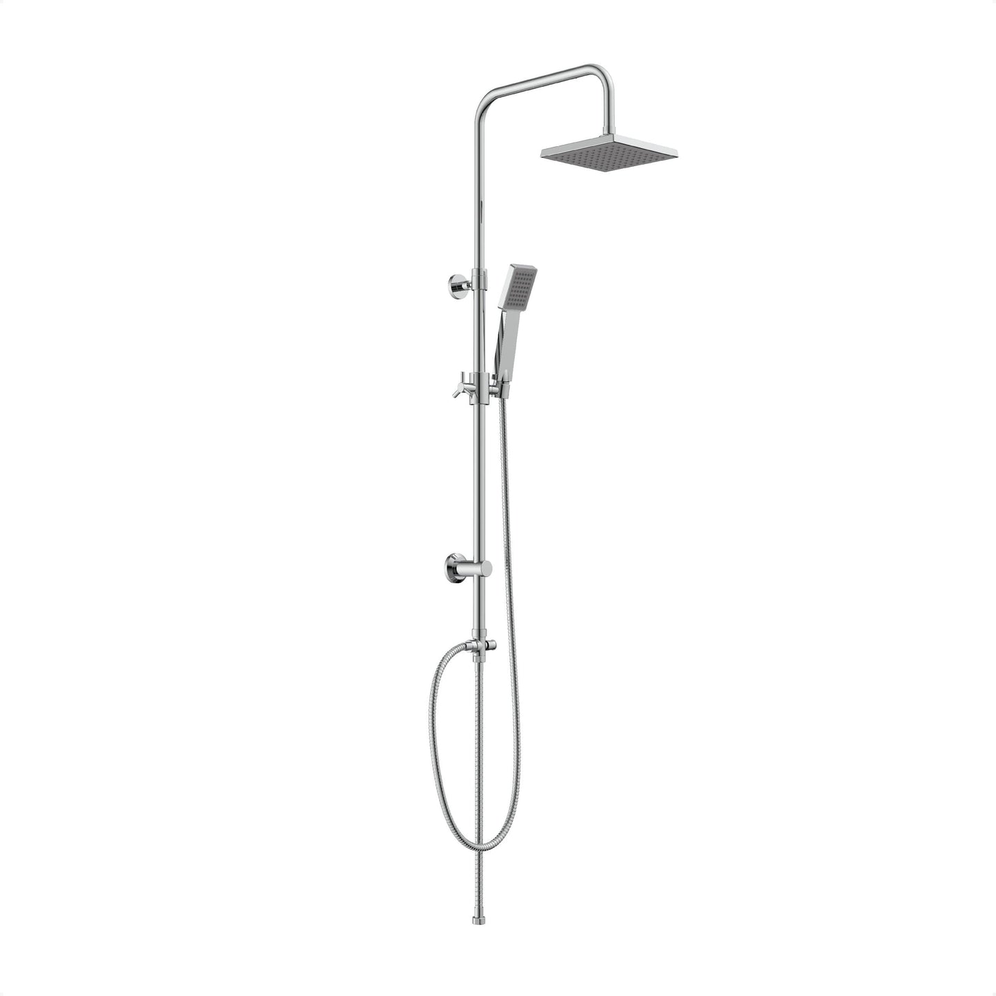 EISL Duschset EASY FRESH, Duschsystem ohne Armatur 2 in 1 mit großer Regendusche (250 x 200 mm) und Handbrause, Regendusche ohne Armatur ideal zum Nachrüsten, komplettes Montageset, Chrom DX12006