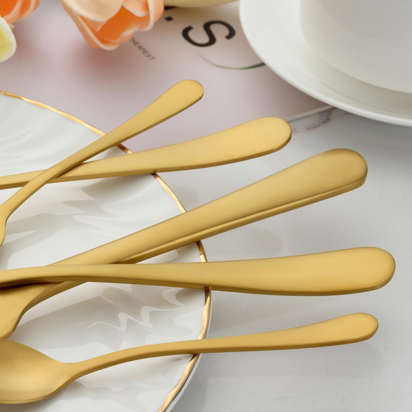 BEWOS 36-teiliges Besteck set mit Steakmesser Service für 6, Premium-Edelstahl-Bestecksets für Haus & Küche, Hochwertiges Messer-Löffel-Gabel-Besteck-Set Hochglanzpoliert, Spülmaschinenfest