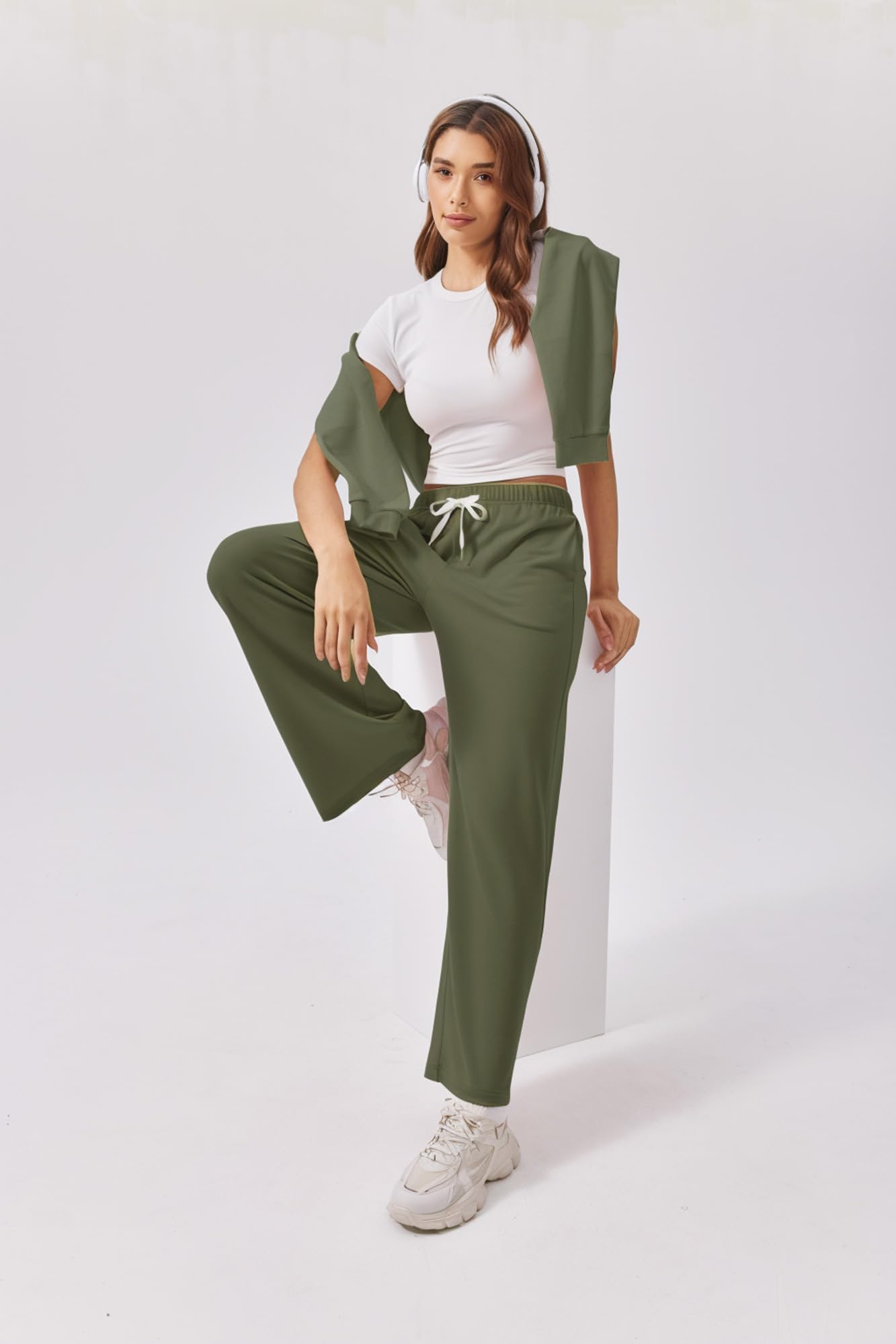 PINSPARK Women’s Jogger Pants – High-Waist Baggy Sweatpants