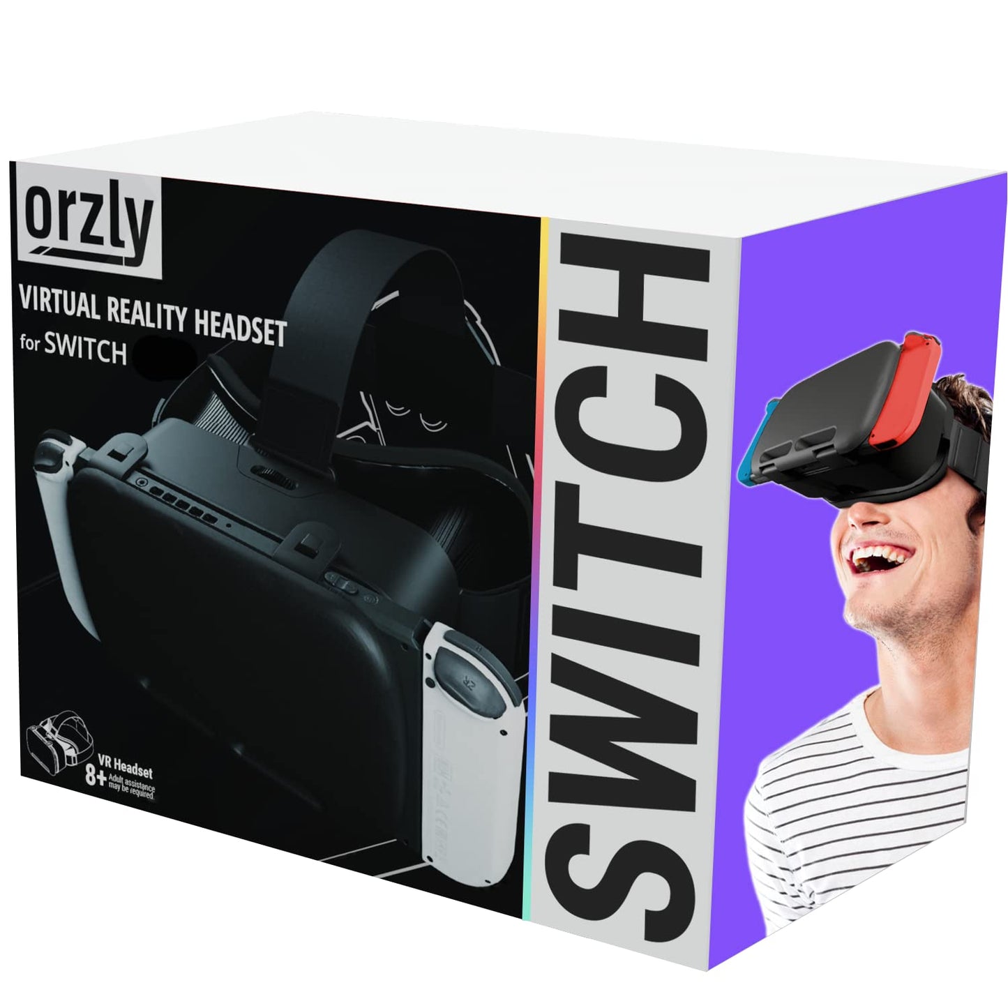Orzly VR Brille für Nintendo Switch/Switch OLED Konsole Modell fur 3D Virtual Reality Headset Spiele Zubehör Set- Geschenkbox-Edition Schwarz