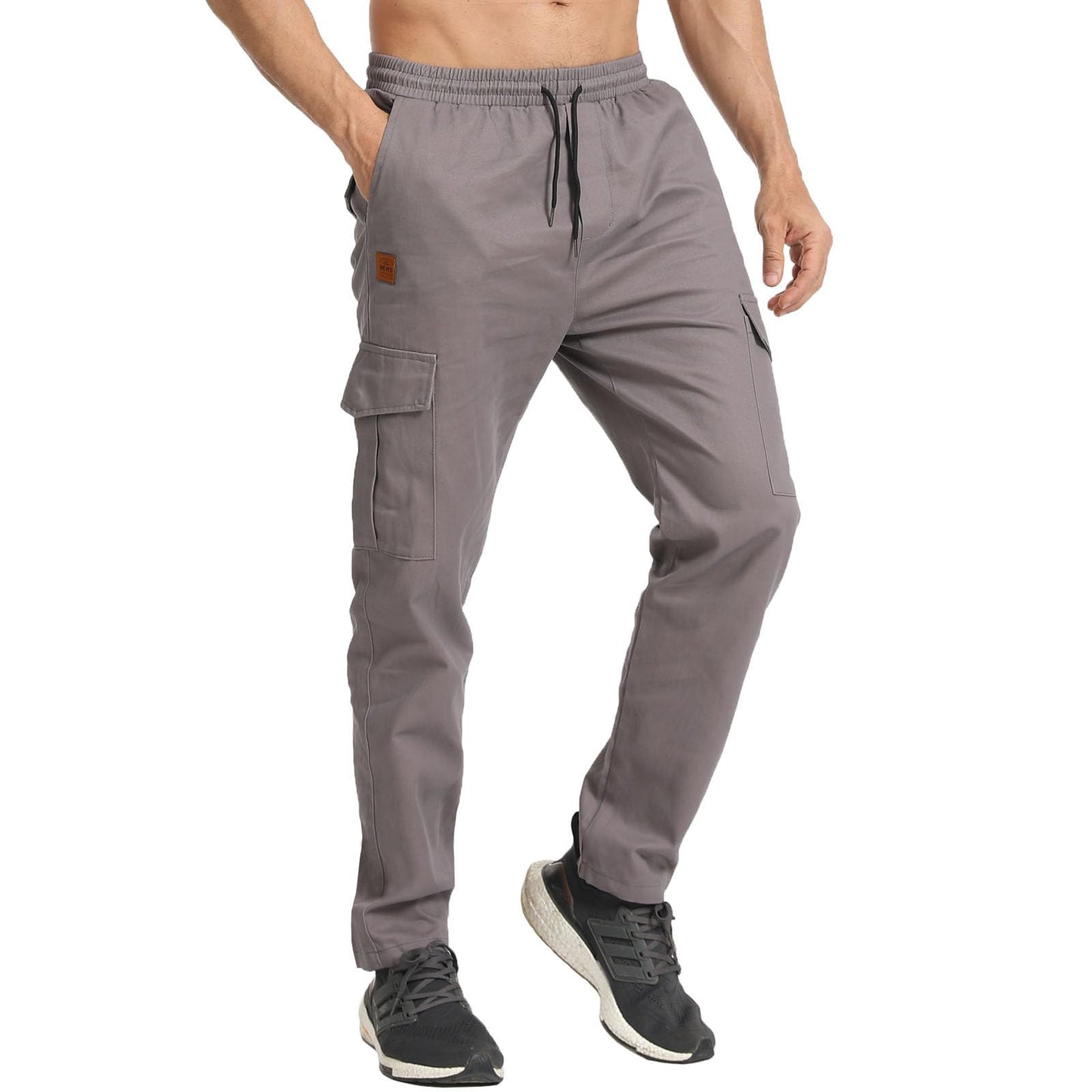 JustSun Men’s Cargo Jogger Pants – 100% Cotton Chino Style