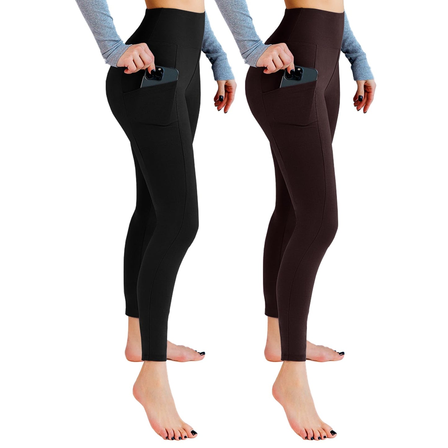 2-Pack Women’s High-Waist Sport Leggings with Pockets