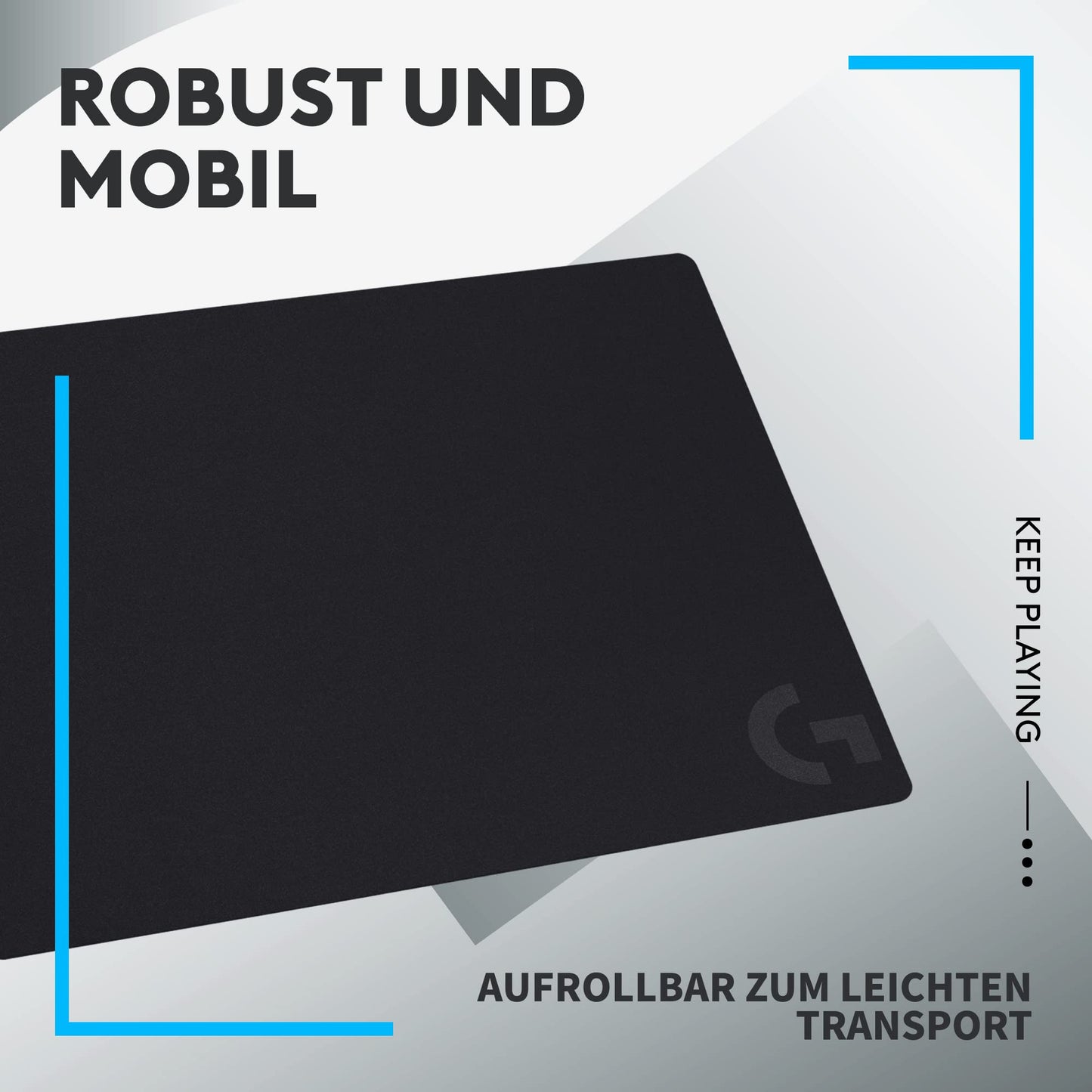 Logitech G G240 Stoff-Gaming-Mauspad, optimiert für Gaming-Sensoren, mäßige Oberflächenreibung, rutschfeste Mausmatte, Mac- und PC-Gaming-Zubehör, 340 x 280 x 1 mm