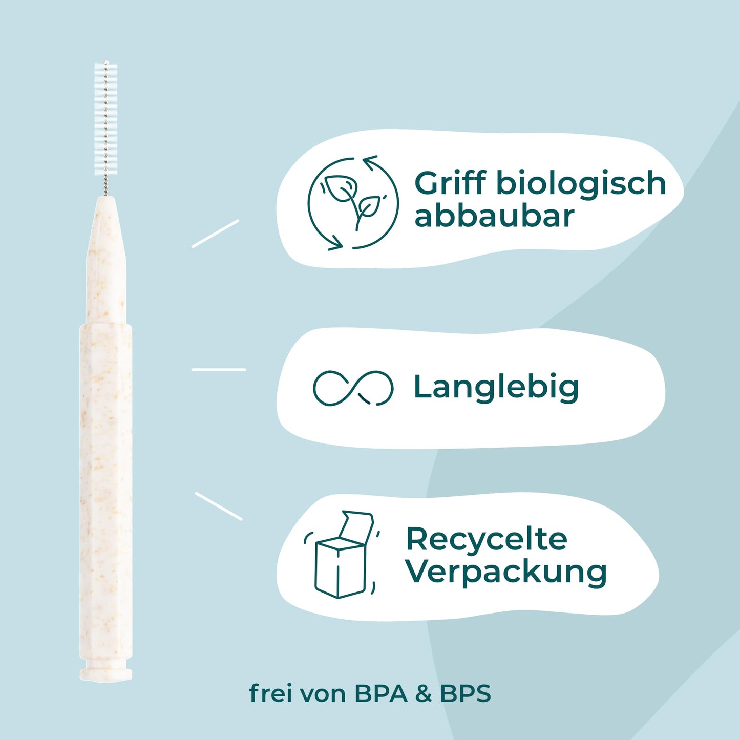 VIGOROUS® 40 Stk. nachhaltige Interdentalbürsten - ISO 3, 0,6 mm - Zahnzwischenraumbürsten für gründliche Zahnreinigung Zwischenräume - Dentalbürsten - praktische Zwischenraum Zahnbürsten