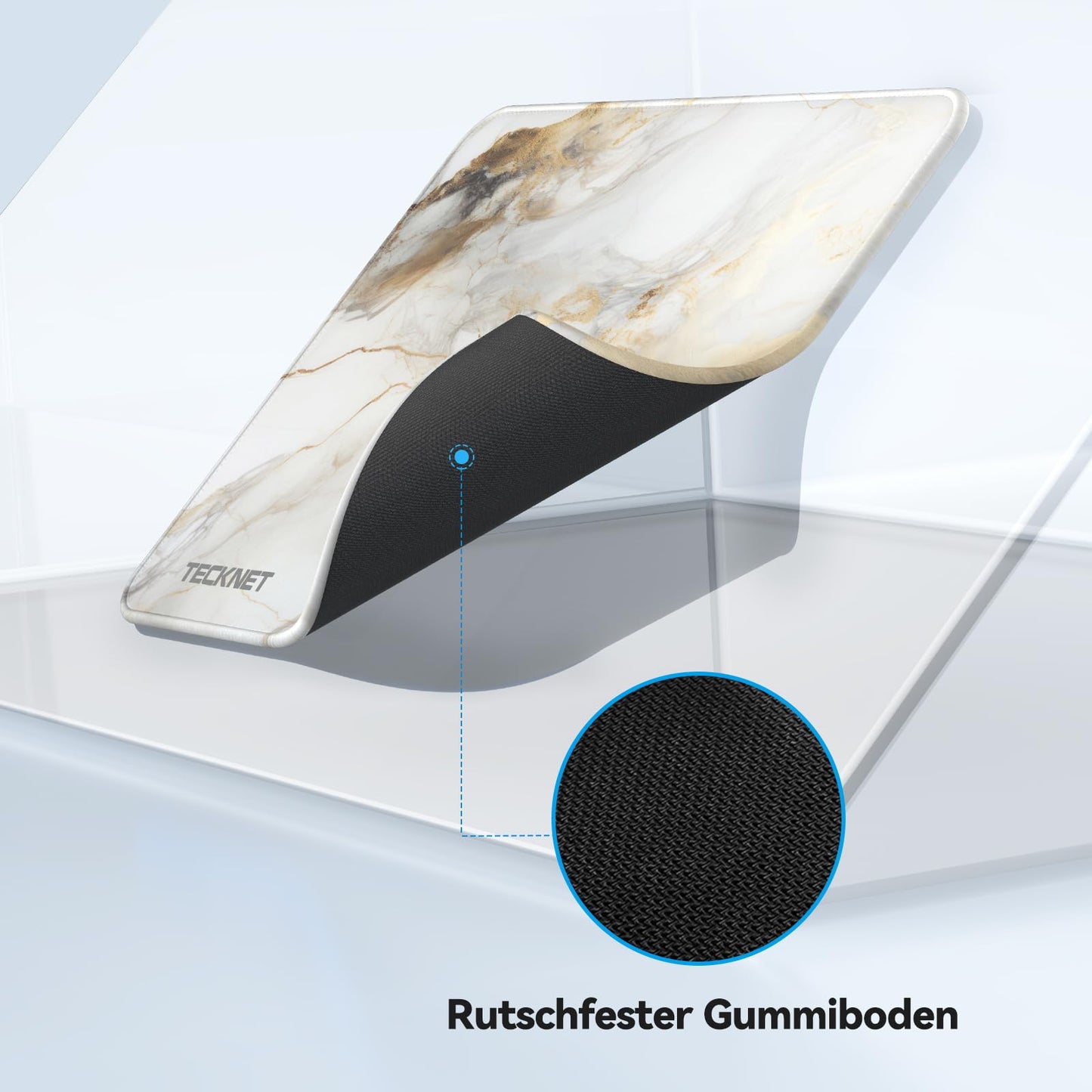 TECKNET Mauspad, 280 x 210 mm Gaming Mousepad mit Wasserdicht und Rutschfester Gummi für PC-Büro, Arbeit, Gaming, Studium, Laptop, Computer, Zuhause-Schwarz
