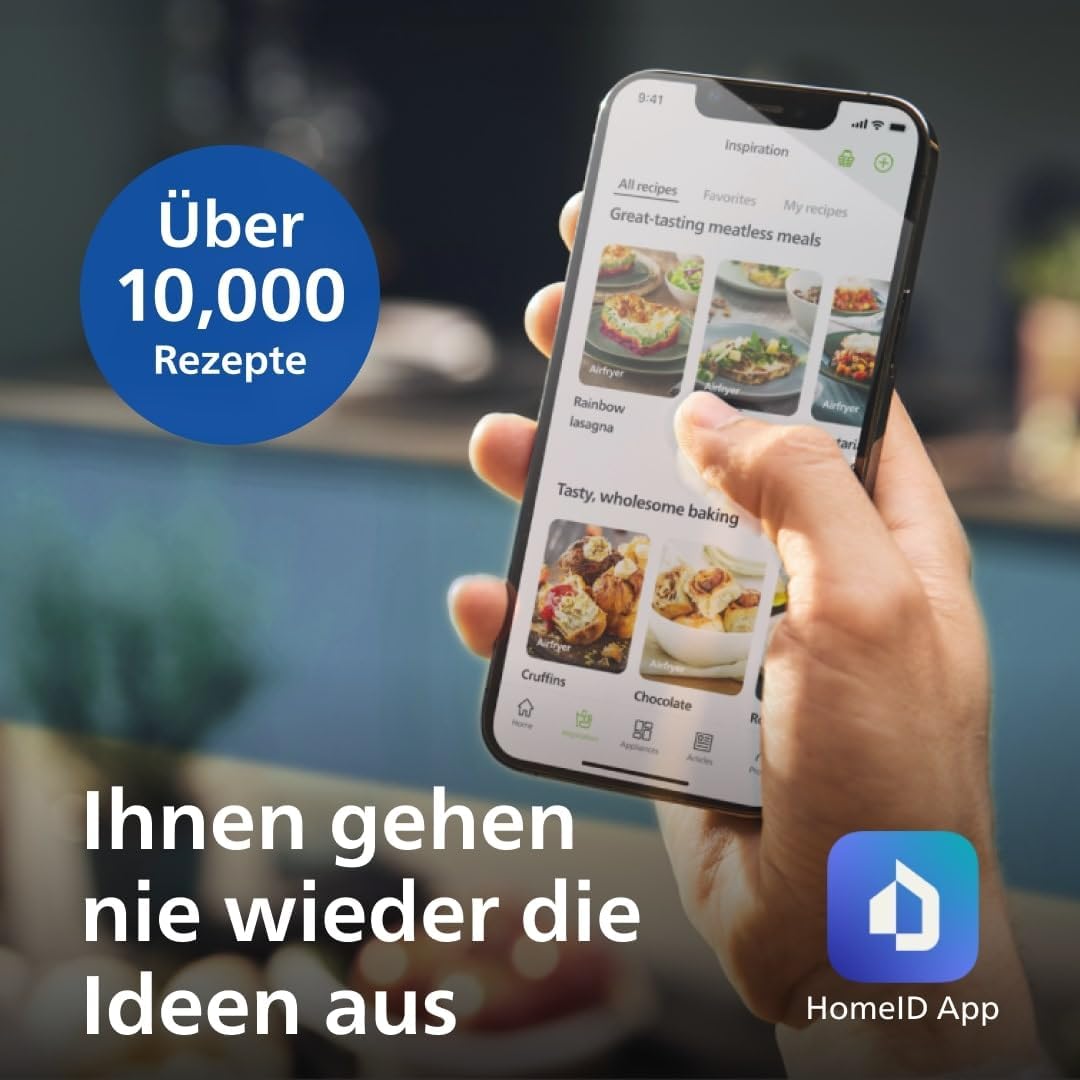 Philips Airfryer 5000-Serie L, 4.1L (0.8Kg), 13-in-1 Airfryer, Wifi verbunden, 90% Weniger Fett mit Rapid Air Technologie, Rezepte-App