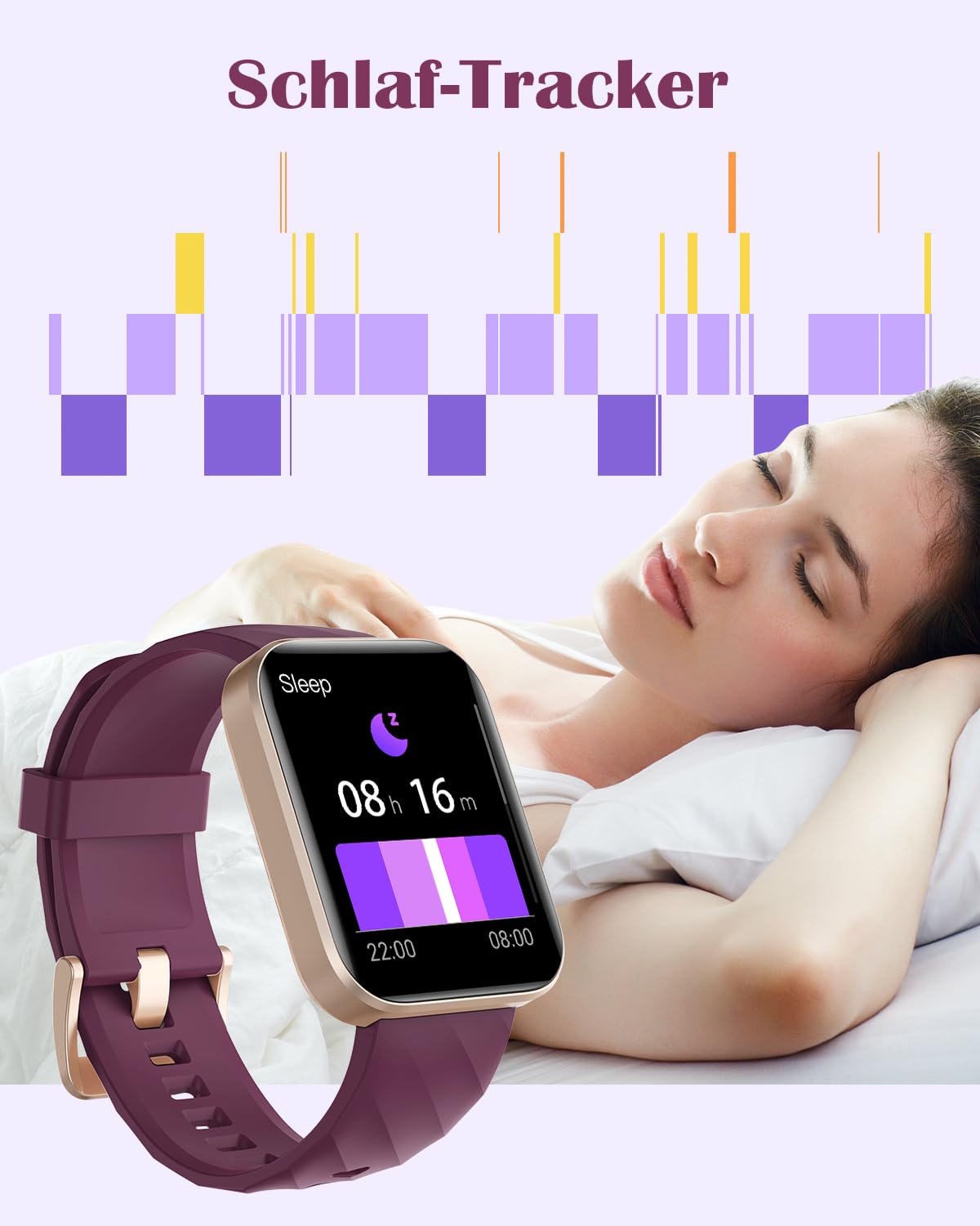 RUIMEN Smartwatch Damen Herren mit Telefonfunktion Fitnessuhr Schrittzähler Uhr mit Pulsmesser SpO2 Messung Schlafüberwachung Nachrichten Multi Trainingsmodi Smart Watch Wasserdicht Für Android iOS