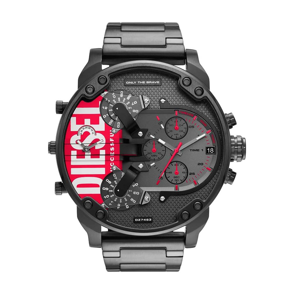 Diesel Mr. Daddy Men's Multifunctional Watch with Silicone, Stainless Steel or Leather Strap