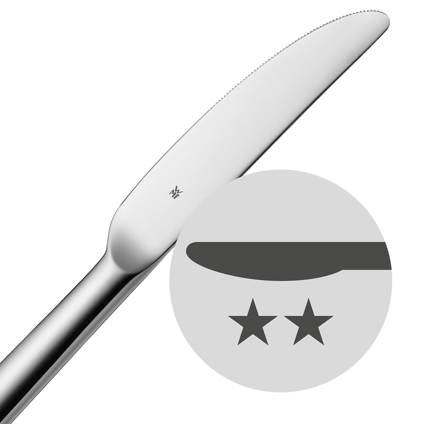 WMF Boston Edelstahl Besteck Set 6 Personen, Essbesteck Set 30 teilig, Monobloc-Messer, Cromargan Edelstahl poliert, spülmaschinenfest