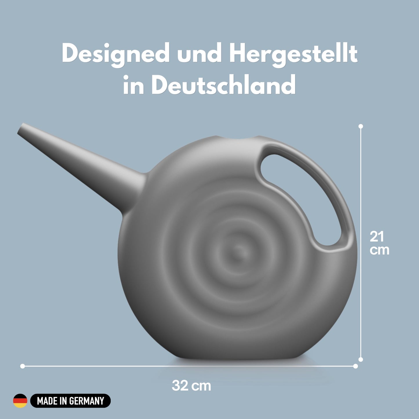 Blowmold.Design Gießkanne in Schwarz – 2 Liter Giesskanne Robust für Innen und Außen - Perfekt für Zimmerpflanzen & Garten