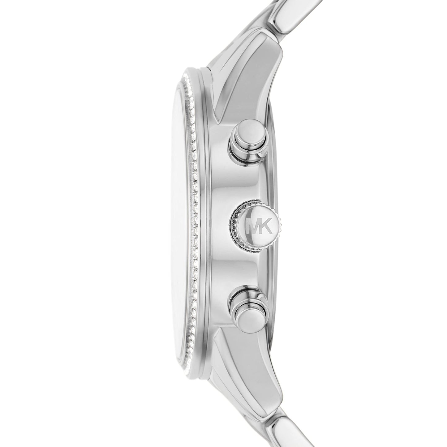 Michael Kors ladies' watch Ritz, 37 mm case size, quartz chronograph movement, stainless steel bracelet