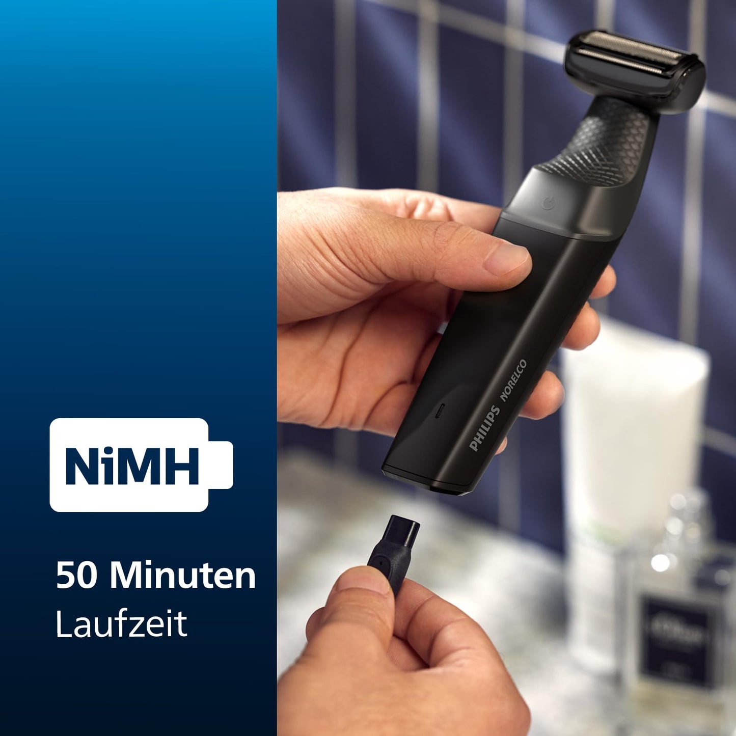 Philips OneBlade Intimate - Elektrischer Intimrasierer und Intimtrimmer für Männer und Frauen, mit extra Hautschutz, 2x SkinProtect Klingen, 1x 3-mm-Trimmaufsatz, QP1924/30, Weiß