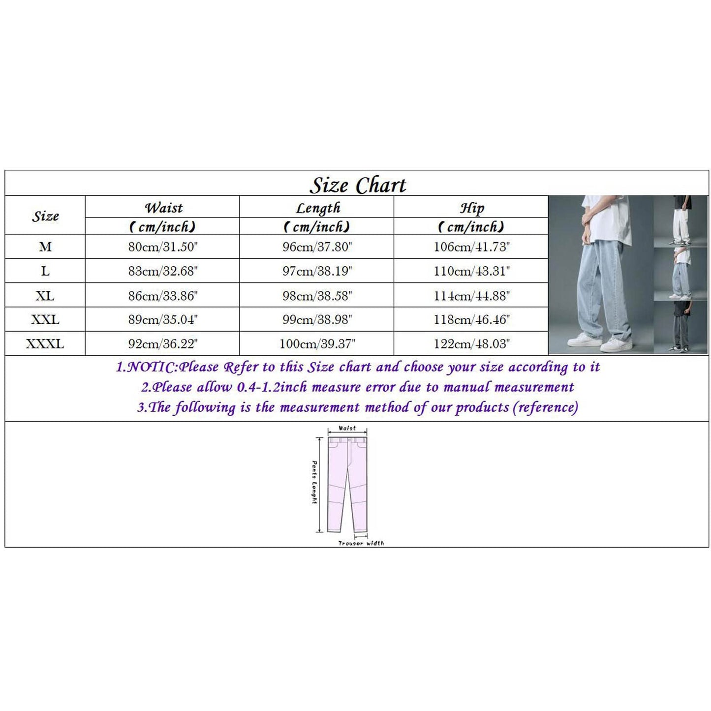 Men’s Baggy Y2K Vintage Jeans – Loose Fit Skateboard Streetwear Denim Pants