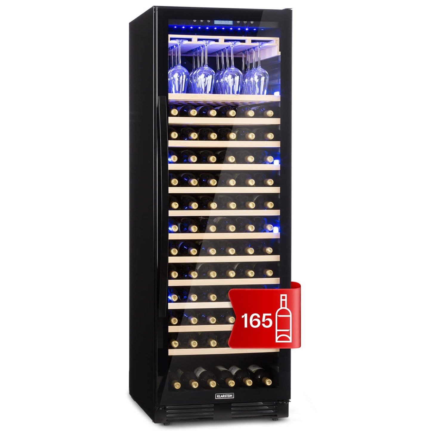 Klarstein built-in wine refrigerator, 2 zone drinks refrigerator small, small wine cabinet 306L, small wine refrigerator with glass door, indoor/outdoor bottle refrigerator, wine fridge 116 bottles