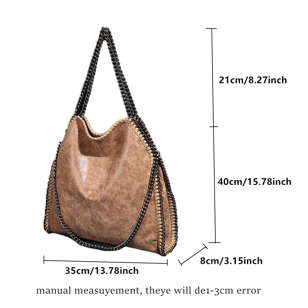 Women’s Chain Crossbody Bag – Large Hobo Shoulder Bag