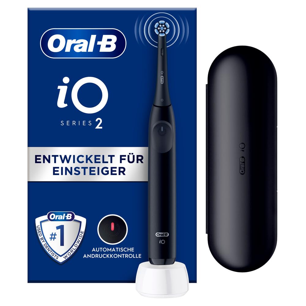 Oral-B PRO 3 3500 Elektrische Zahnbürste/Electric Toothbrush, 2 Aufsteckbürsten, mit 3 Putzmodi und visueller 360° Andruckkontrolle für Zahnpflege, Reiseetui, Geschenk Mann/Frau, schwarz