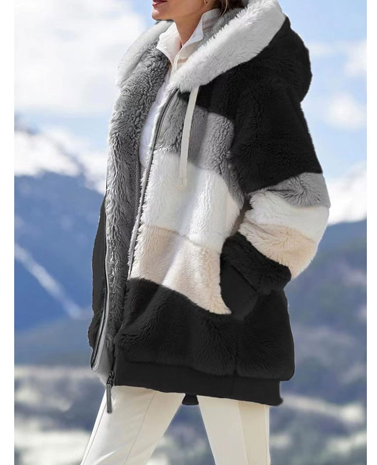 Women’s Plush Fleece Hooded Jacket