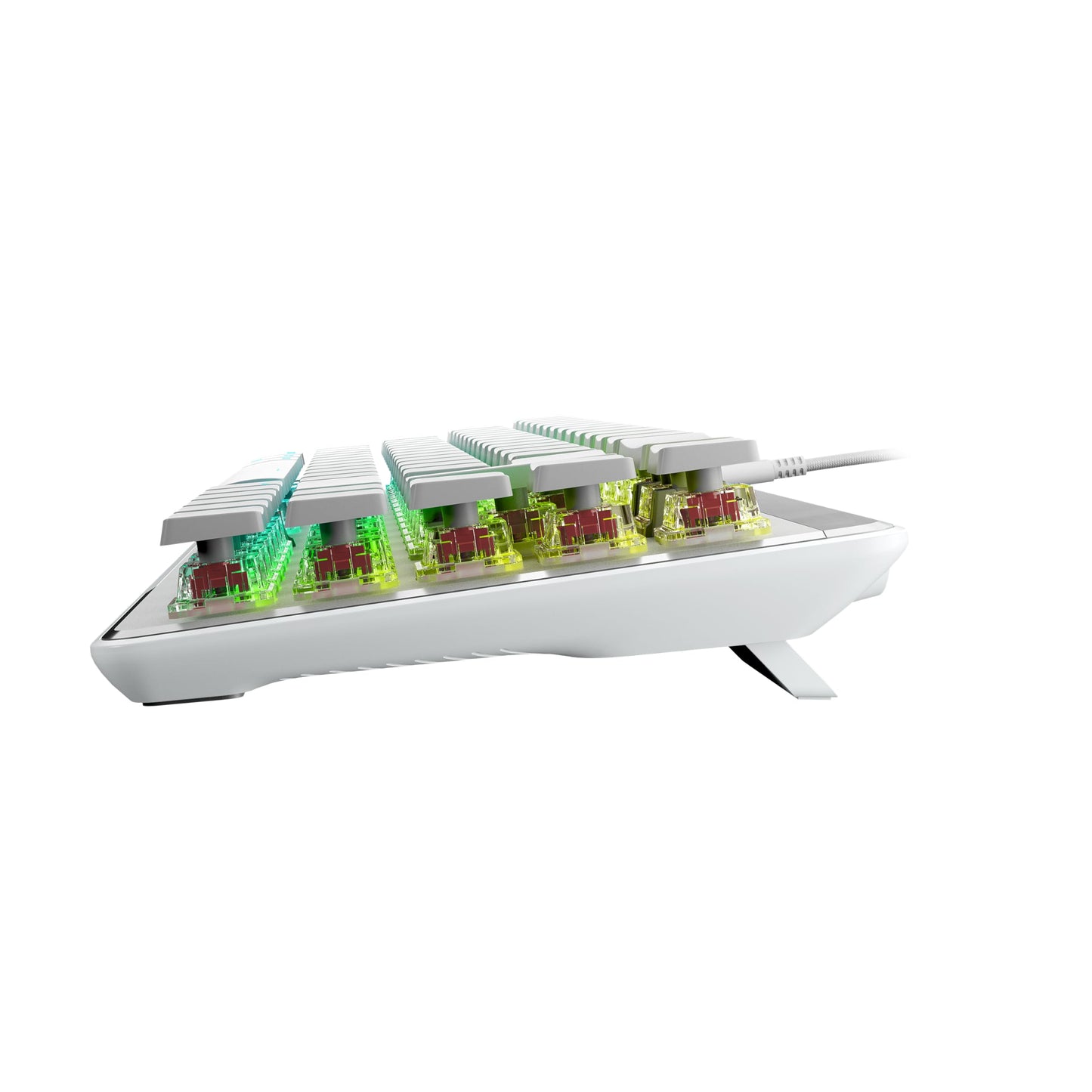 Turtle Beach Vulcan II Mini Air – Optisch-mechanische kabellose Gaming-Tastatur (65%), anpassbare RGB-Beleuchtung, abnehmbares Kabel, Smart Keys, Aluminiumplatte – Weiß