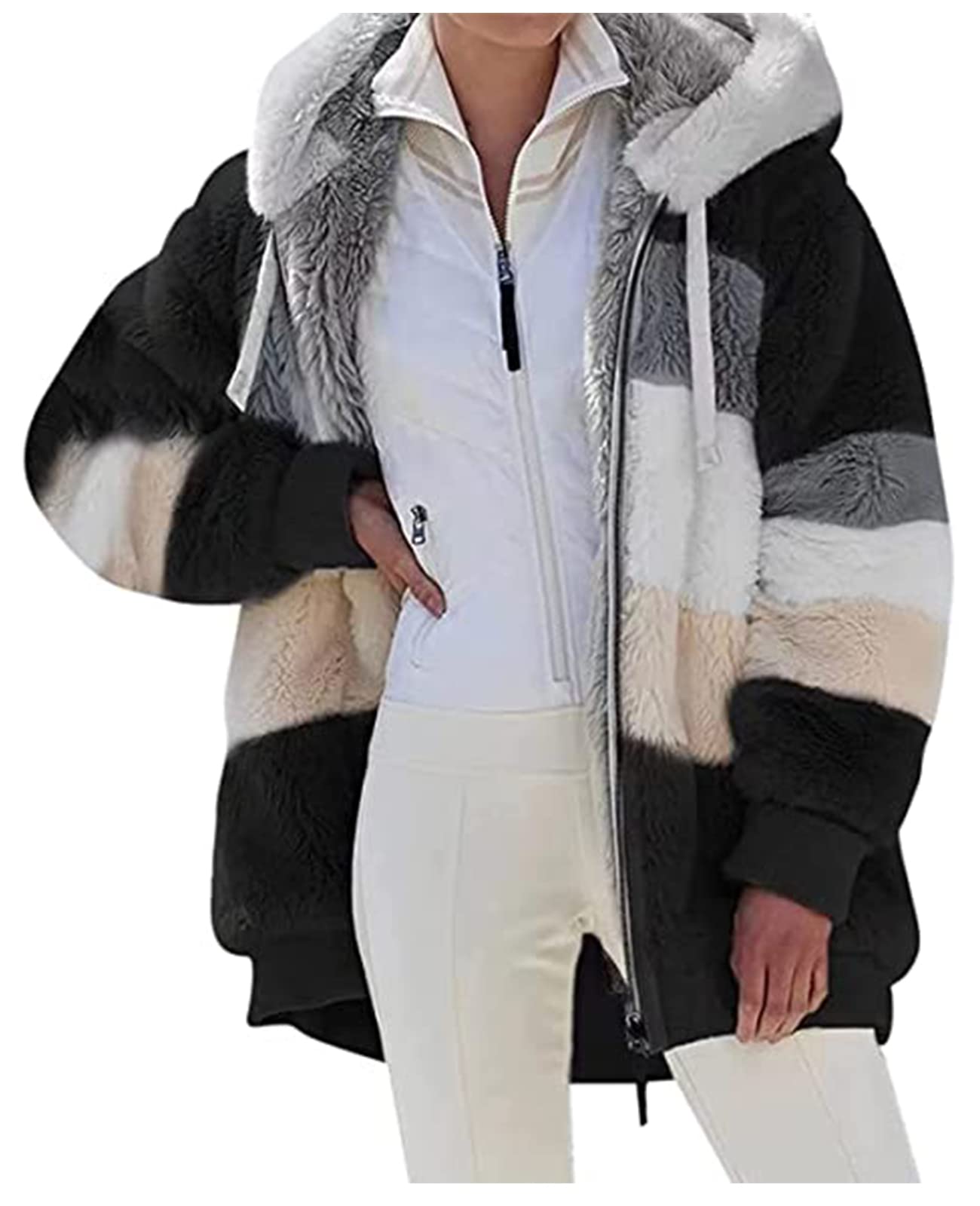 Women’s Plush Fleece Hooded Jacket