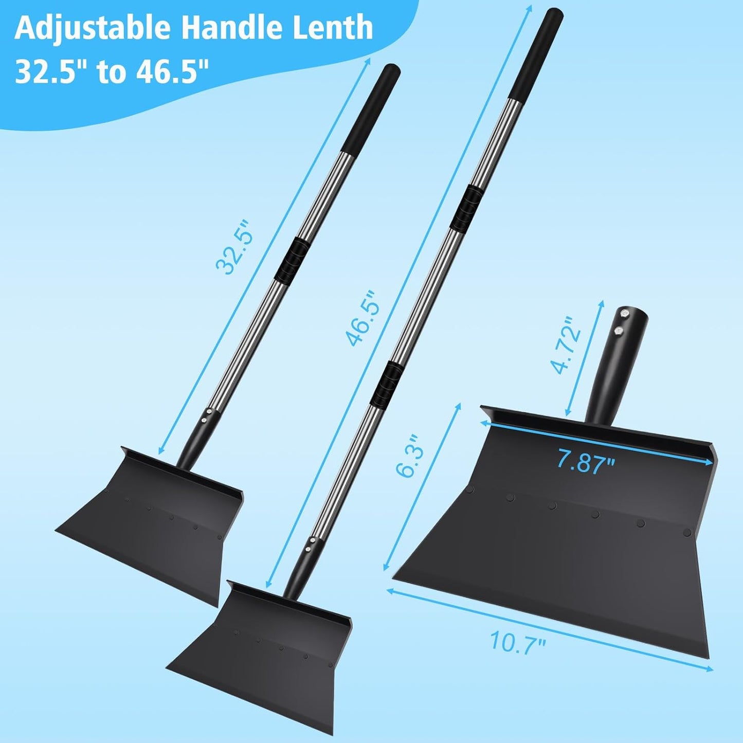 Gartenschaufel Multifunktionale mit 120cm Abnehmbar Griff, 27cm Größe Garten Reinigungsschaufel Outdoor, Garten, Unkrautentfernungswerkzeug für Rasenkanten