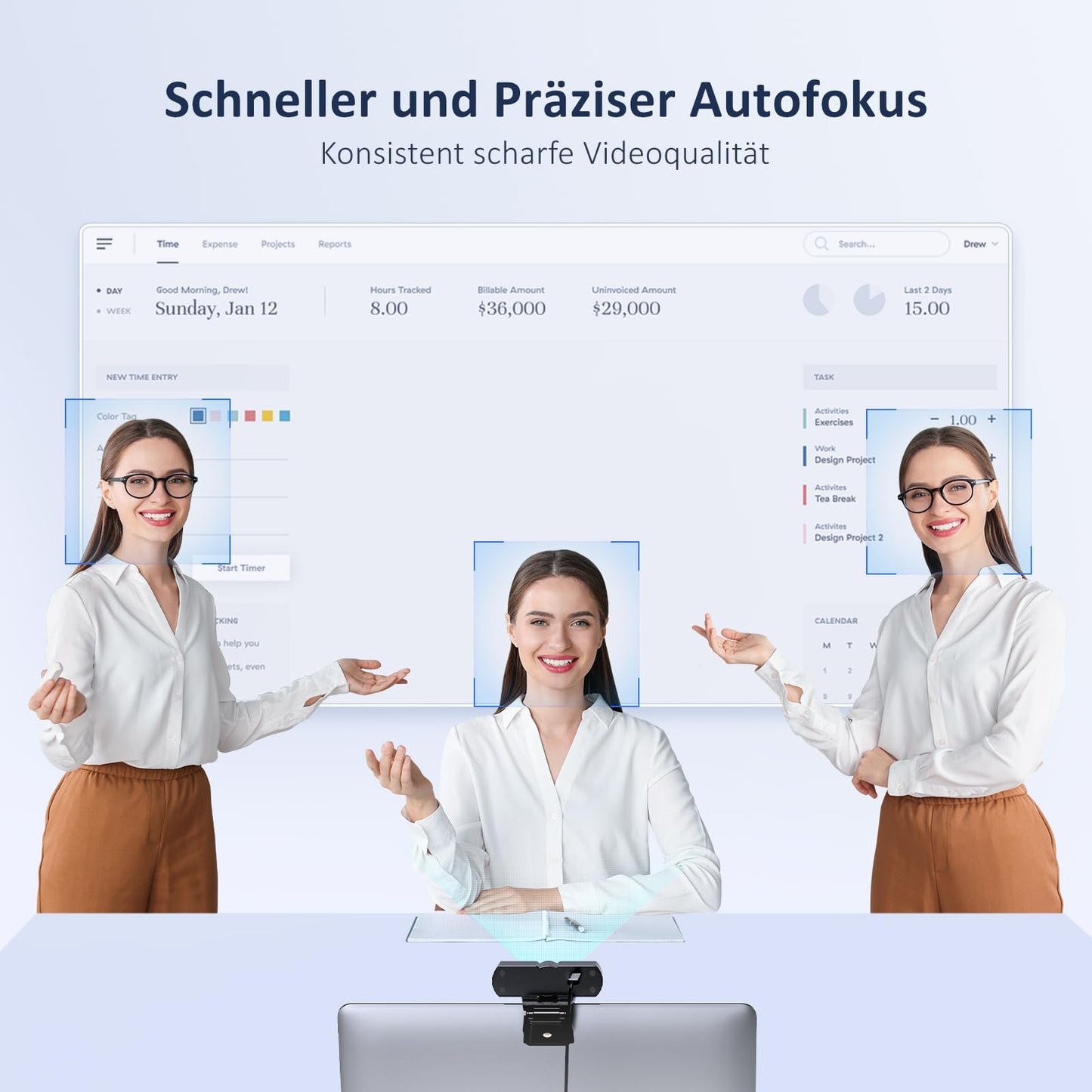 NexiGo N60 1080P Webcam, HD-Webcam mit Mikrofon, Softwaresteuerung und Datenschutzabdeckung, USB-Computerkamera, Sichtfeld mit 110°, Plug-and-Play, für Zoom/Skype/Teams, Konferenzen und Videoanrufe